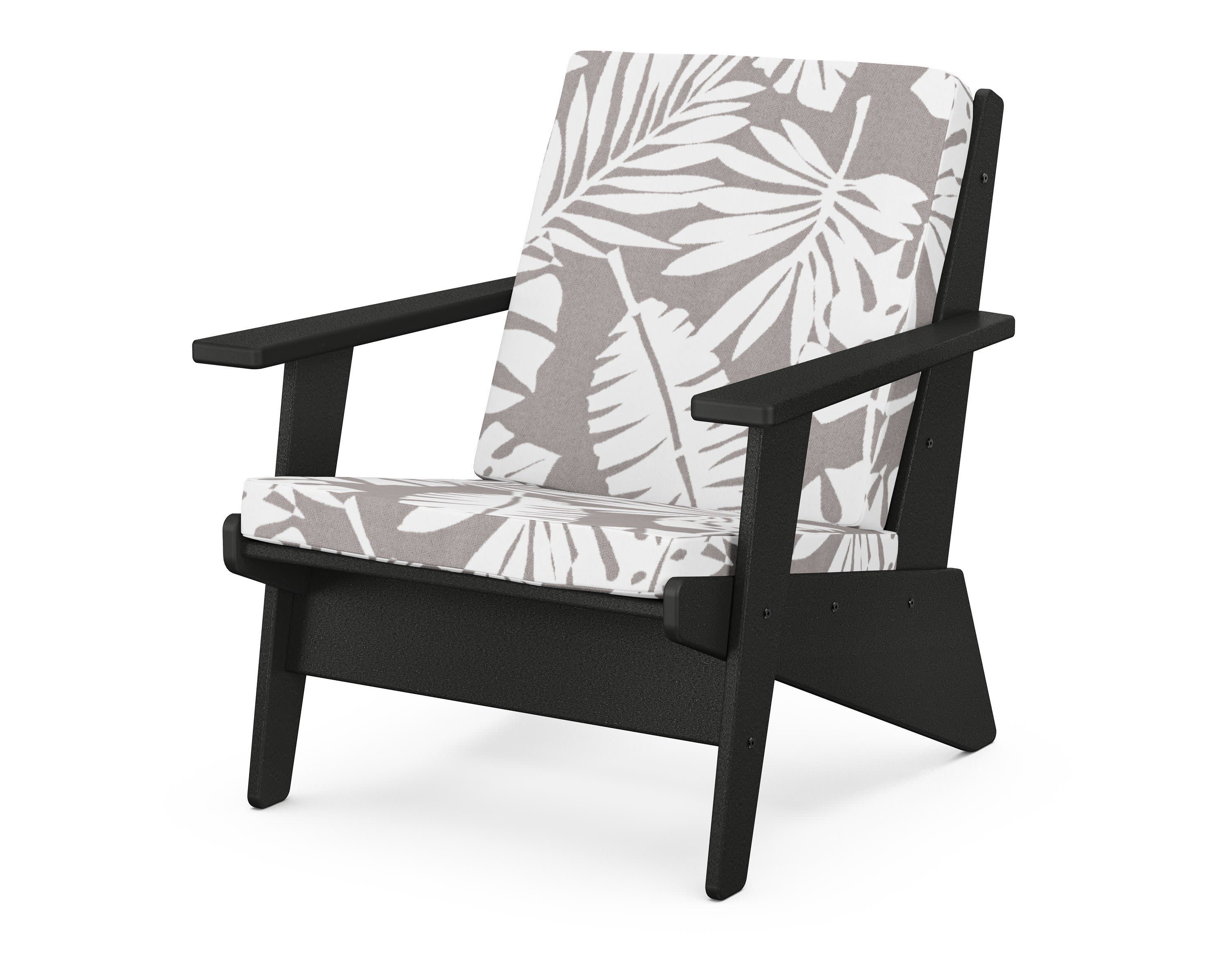 Riviera Modern Lounge Chair in Black / Leaf Grey Mist