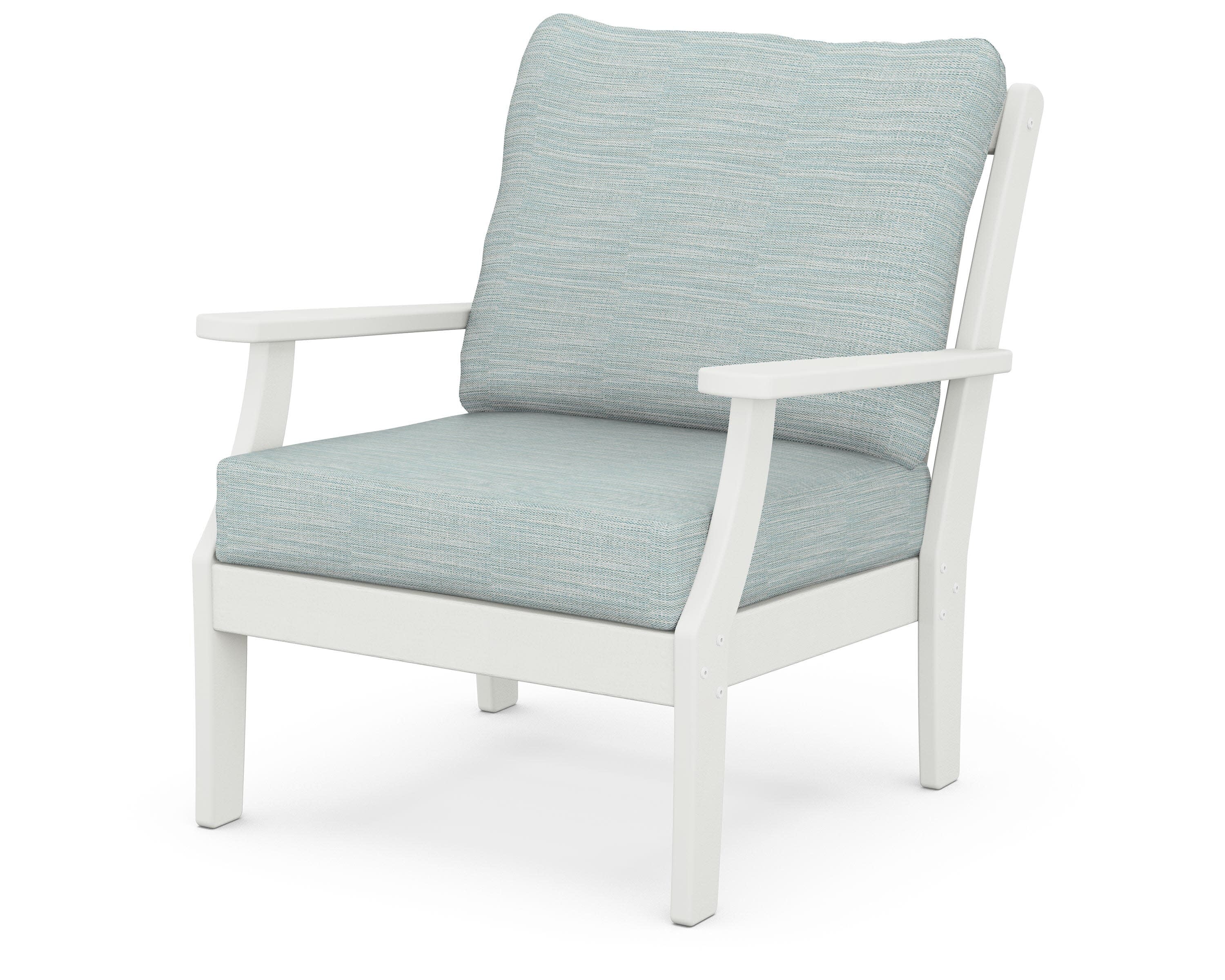 Braxton Deep Seating Chair in Vintage White / Soothe Mist