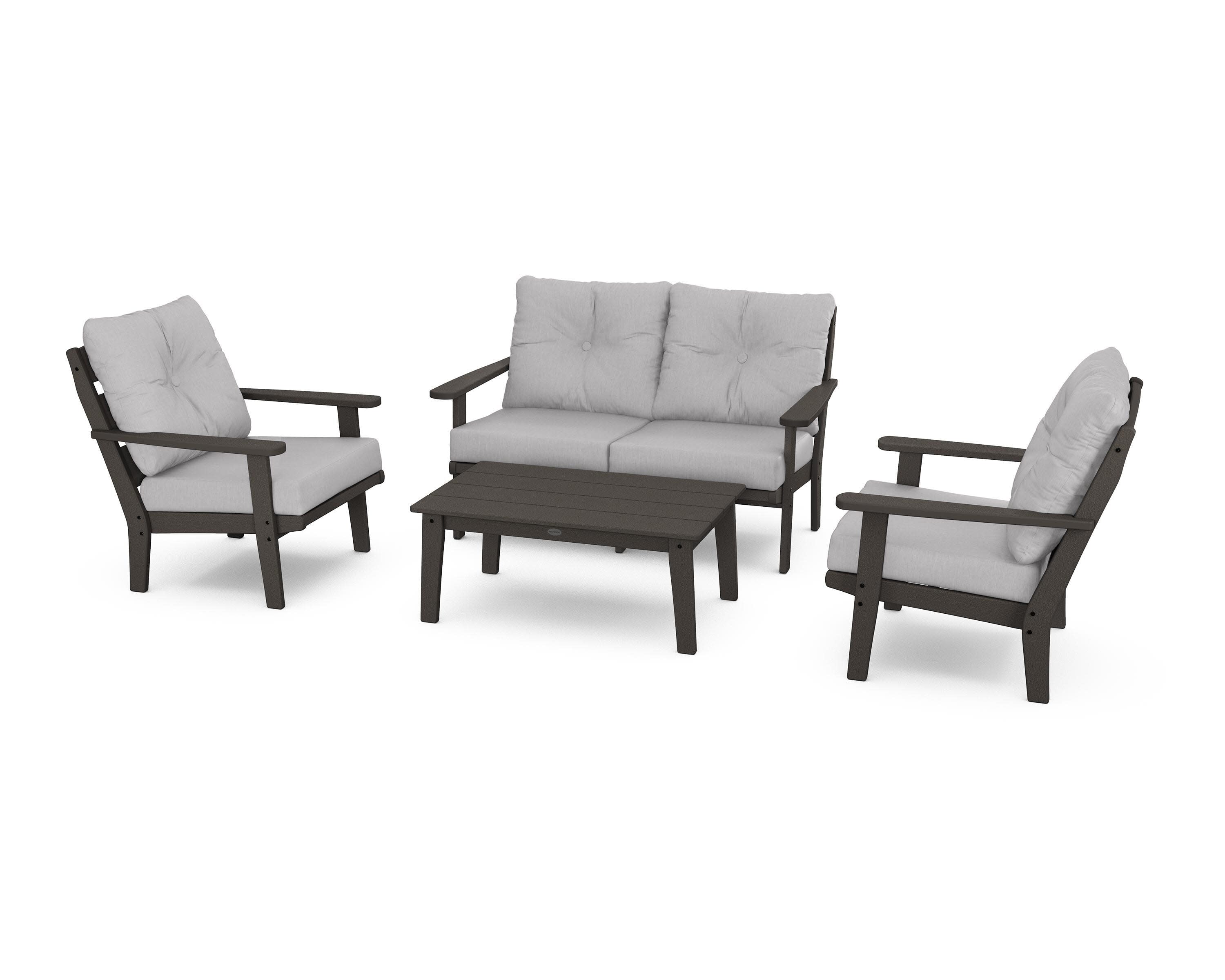 Lakeside 4-Piece Deep Seating Set in Vintage Coffee / Granite