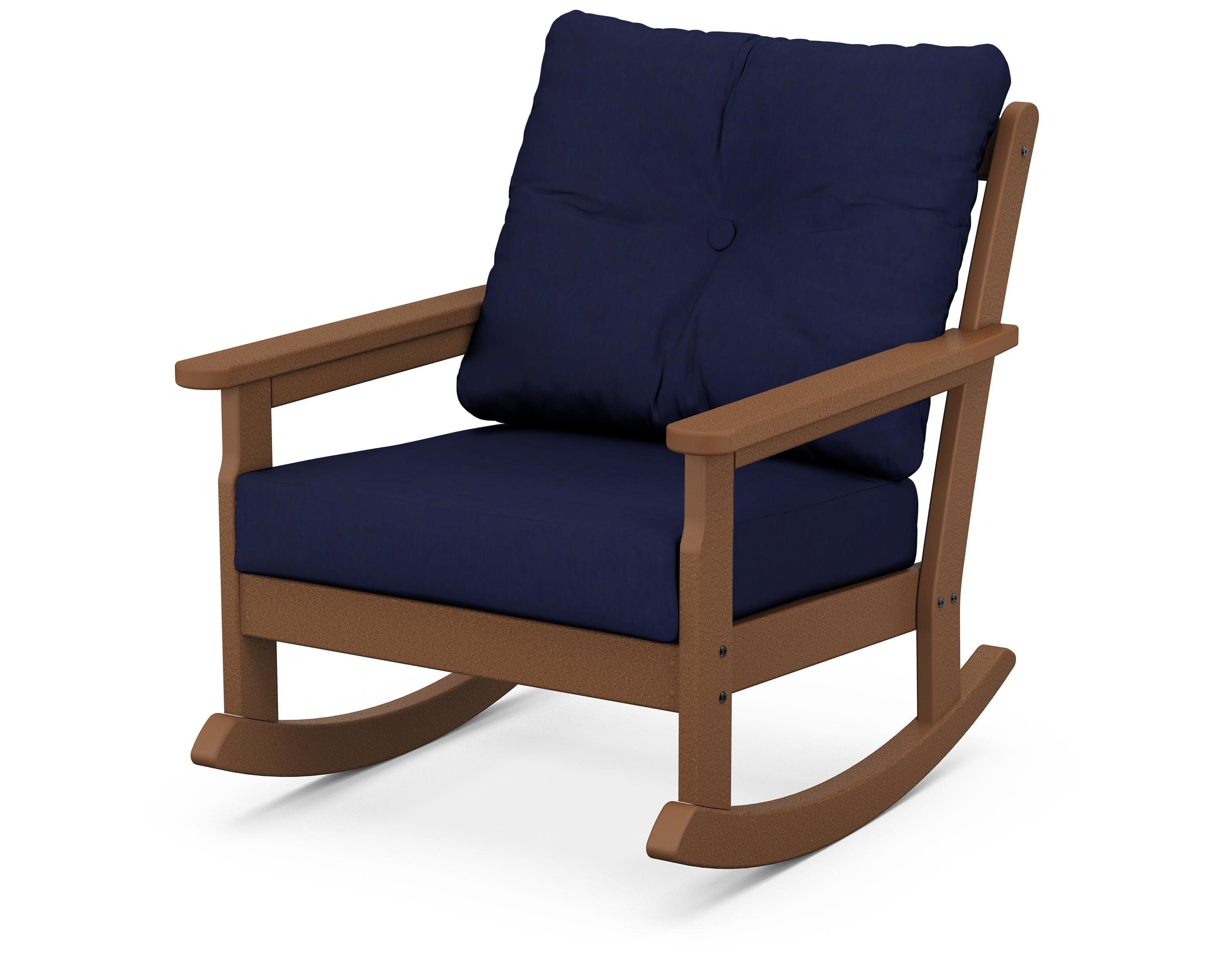 Vineyard Deep Seating Rocking Chair in Teak / Navy