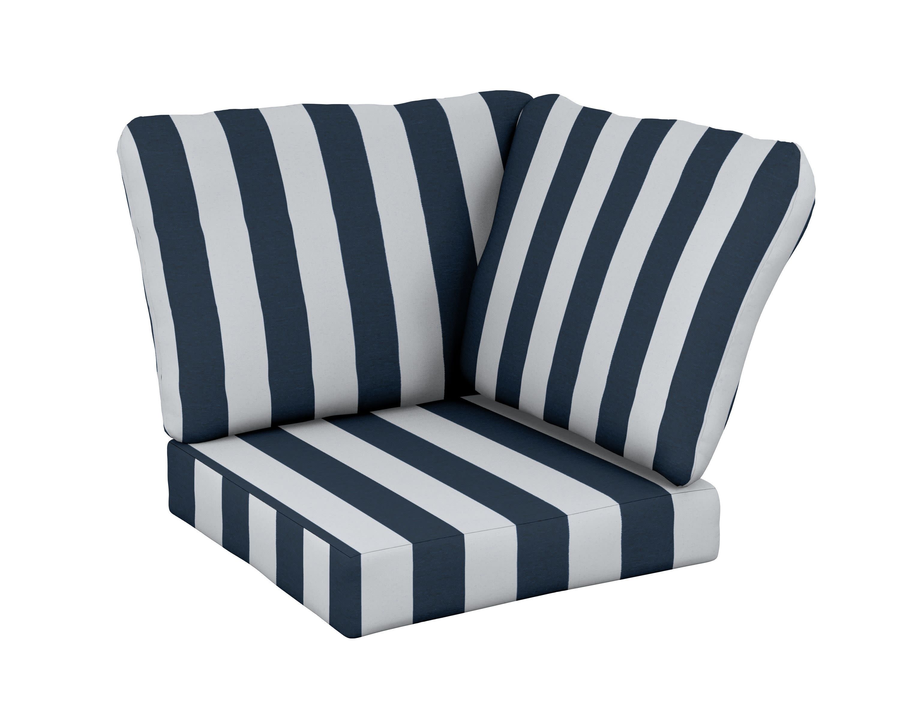 Baffle Modular Corner Cushion in Cabana Stripe Marine Indigo