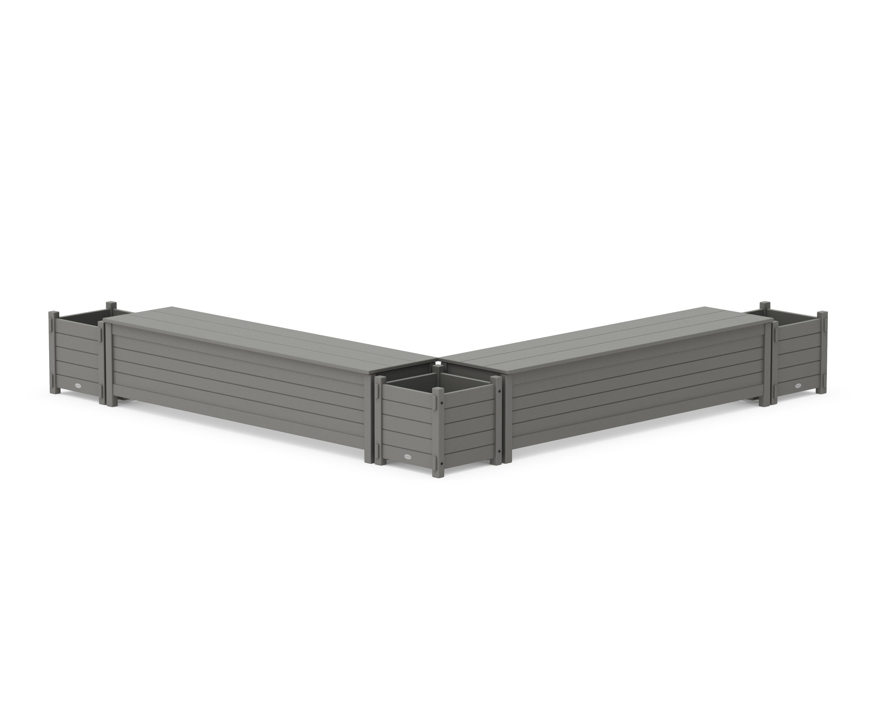72" Nautical L- Shaped Planter Storage Bench Corner Set