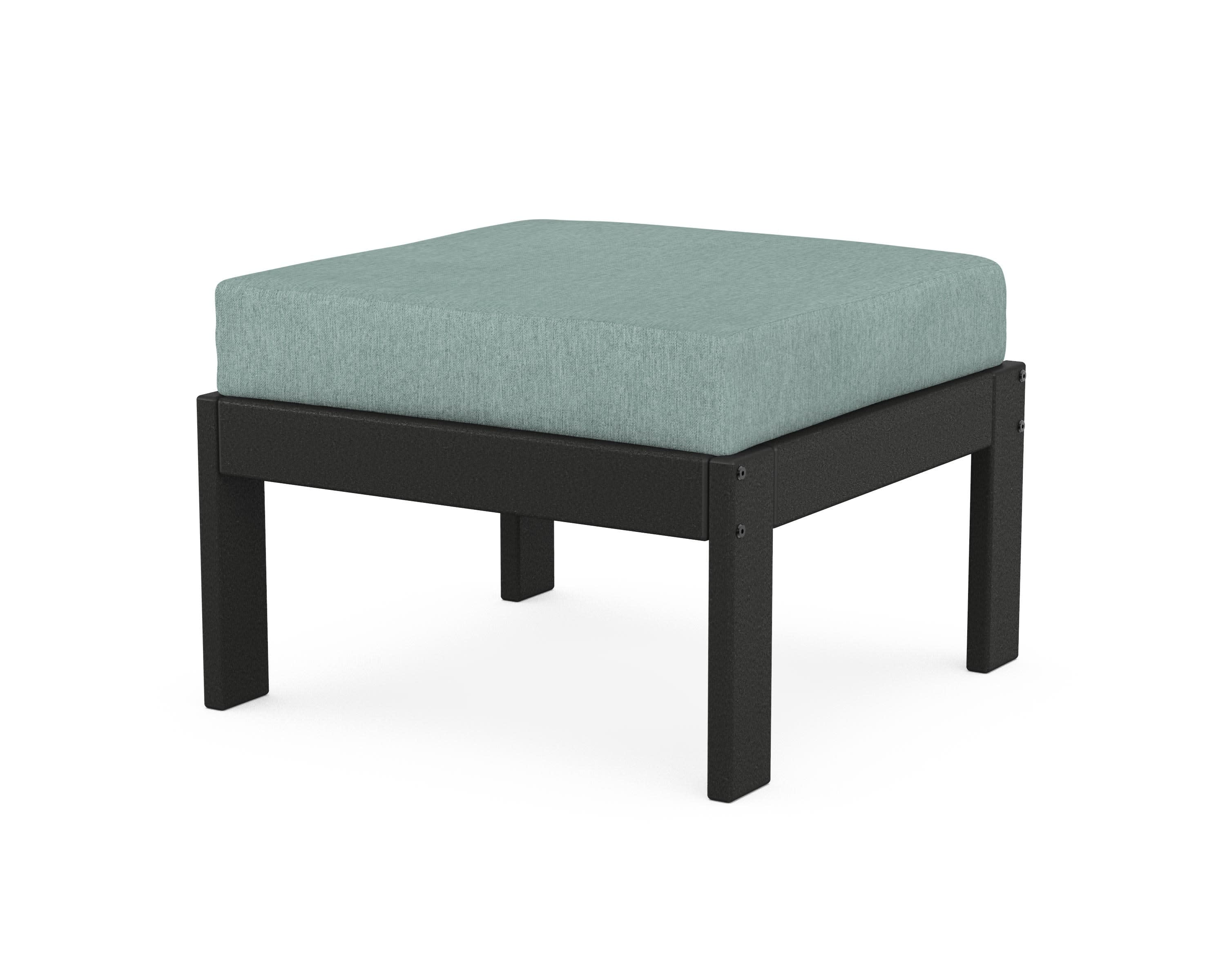 Vineyard Modular Ottoman in Black / Glacier Spa