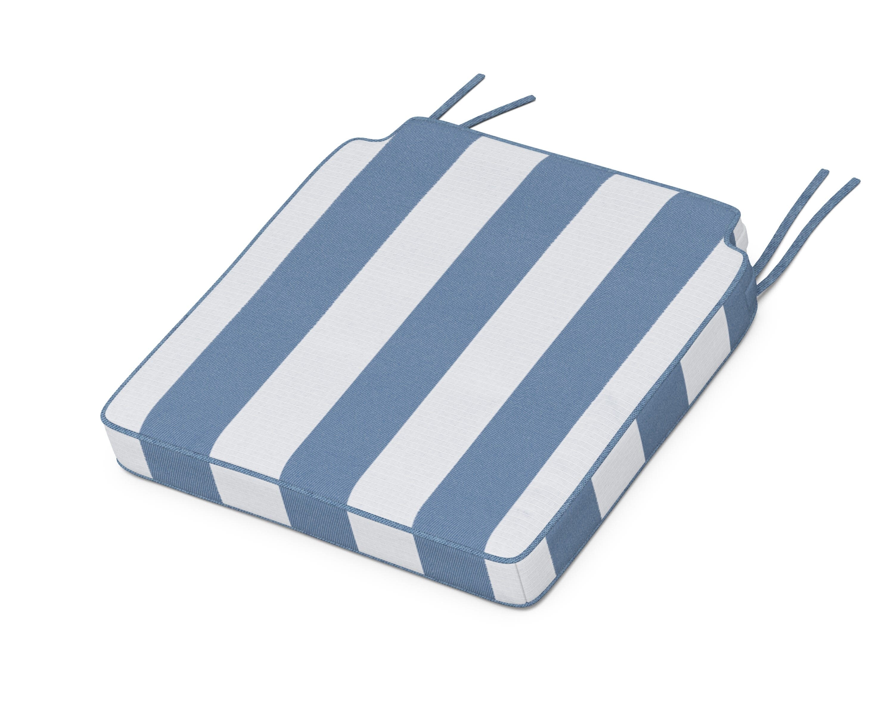Acadia Dining Side Seat Cushion in Cabana Stripe Sky Blue