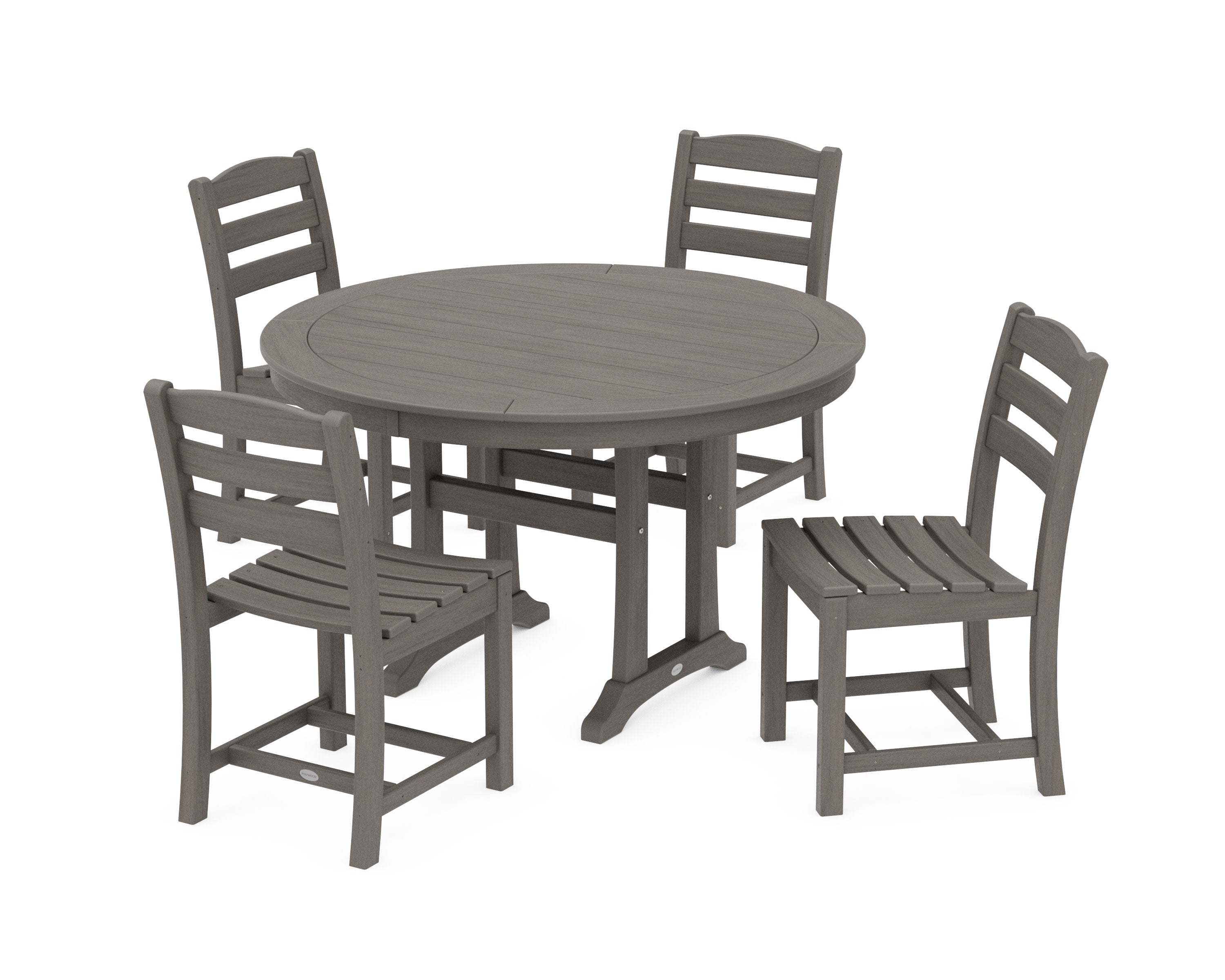 La Casa Caf 5-Piece Side Chair Dining Set in Driftwood