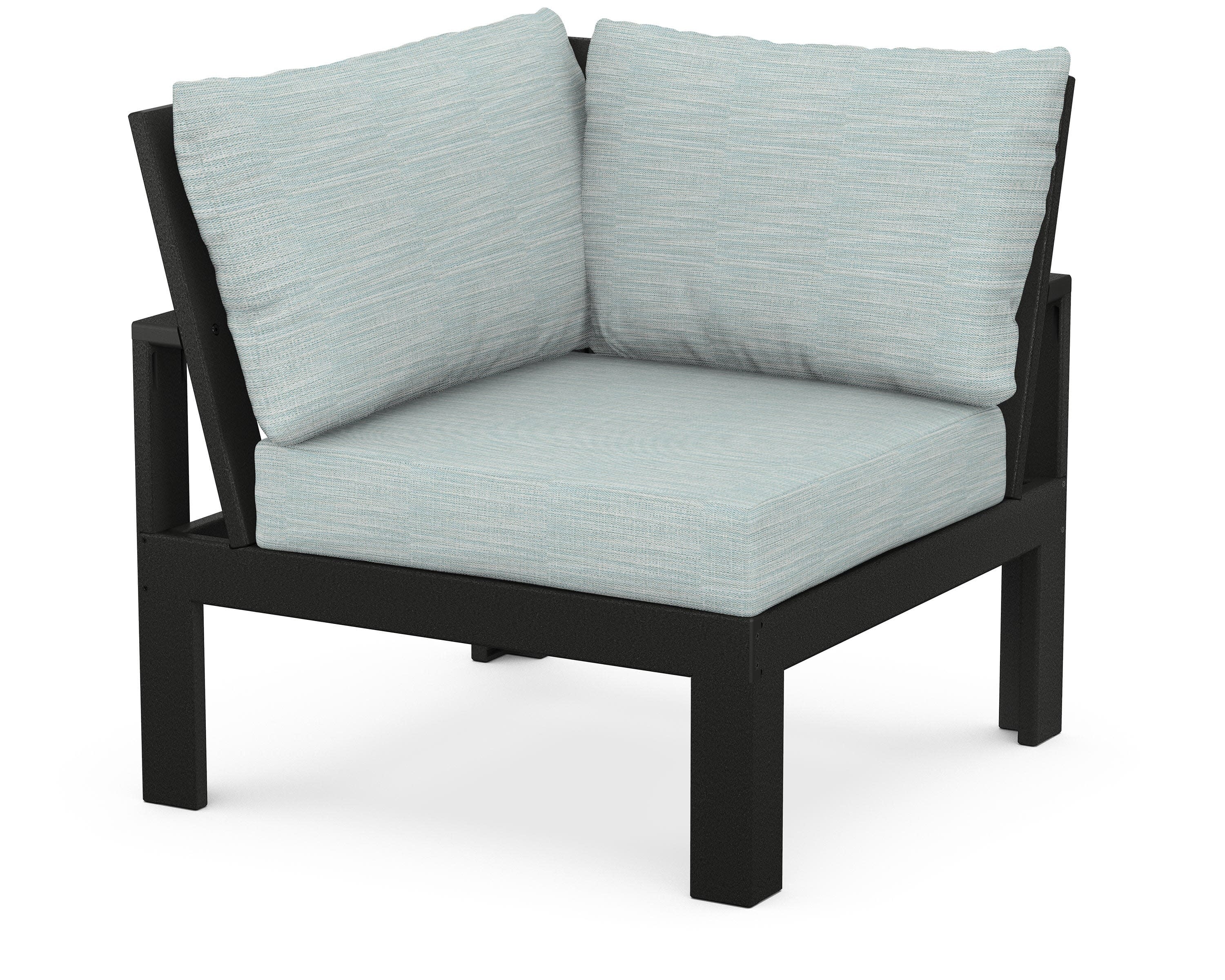 Modular Corner Chair in Black / Soothe Mist