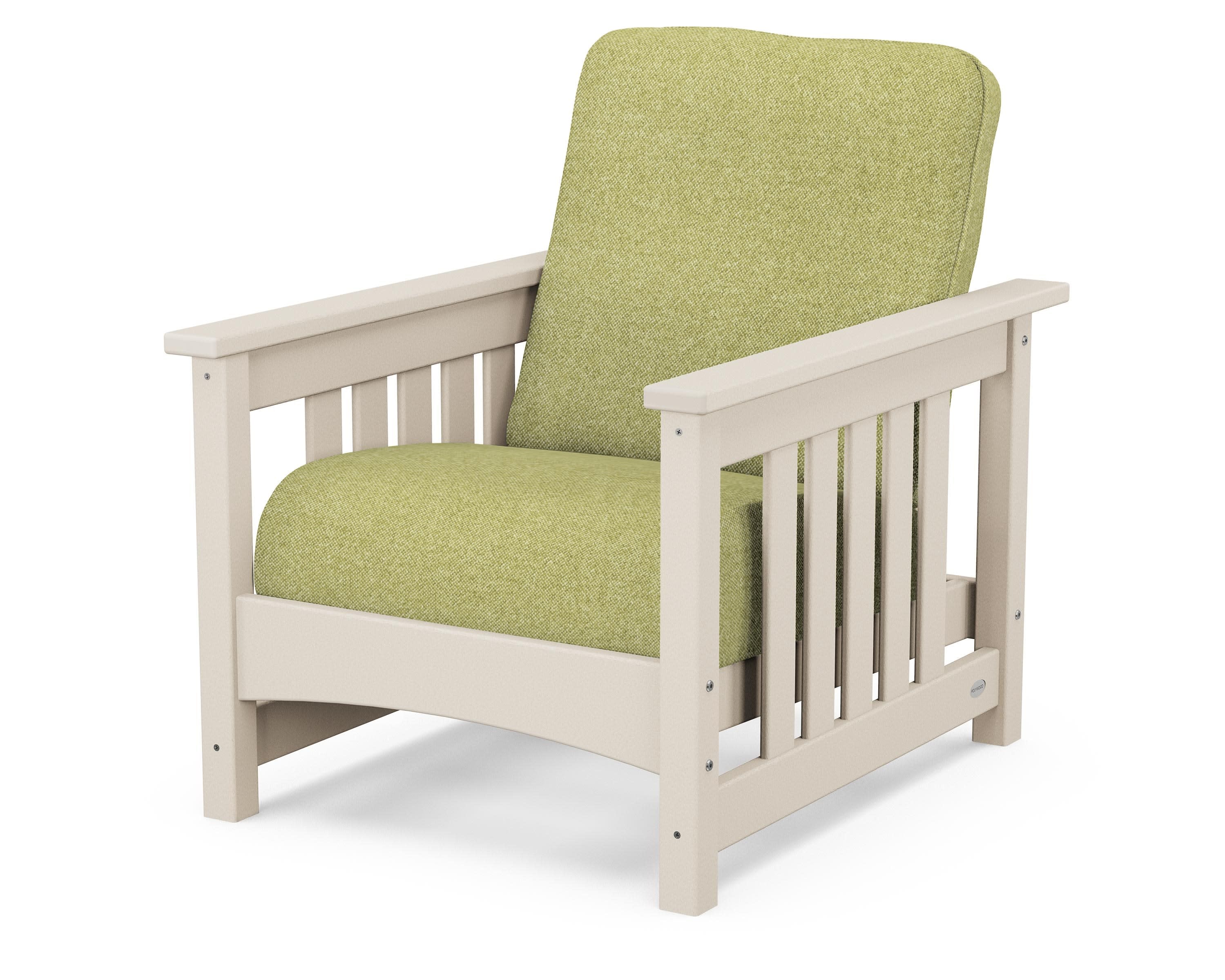 Club Mission Chair in Sand / Chartreuse Boucle