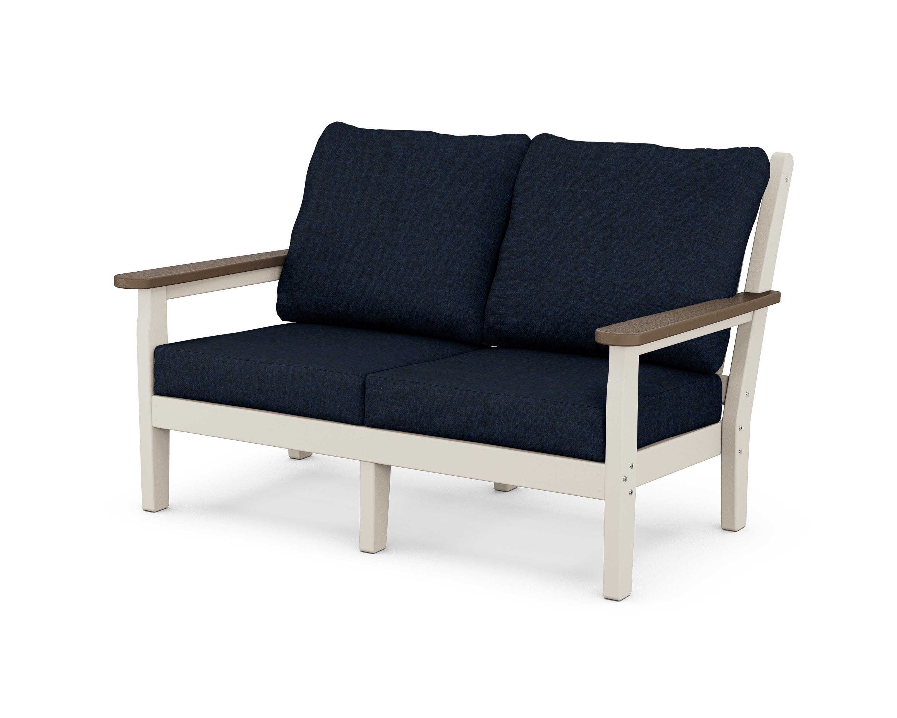 Chippendale Deep Seating Loveseat in Sand / Kona / Marine Indigo