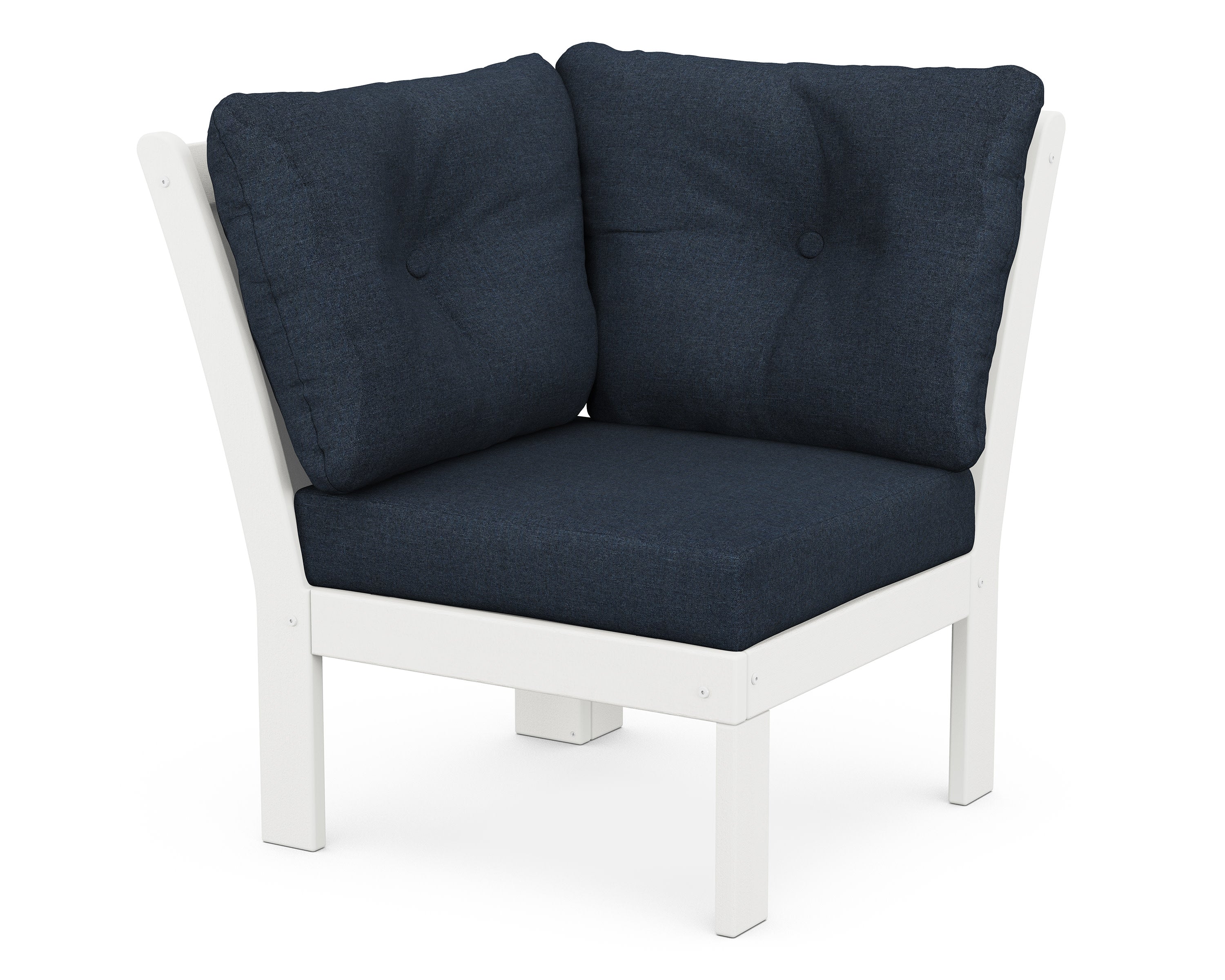 Vineyard Modular Corner Chair in Vintage White / Marine Indigo