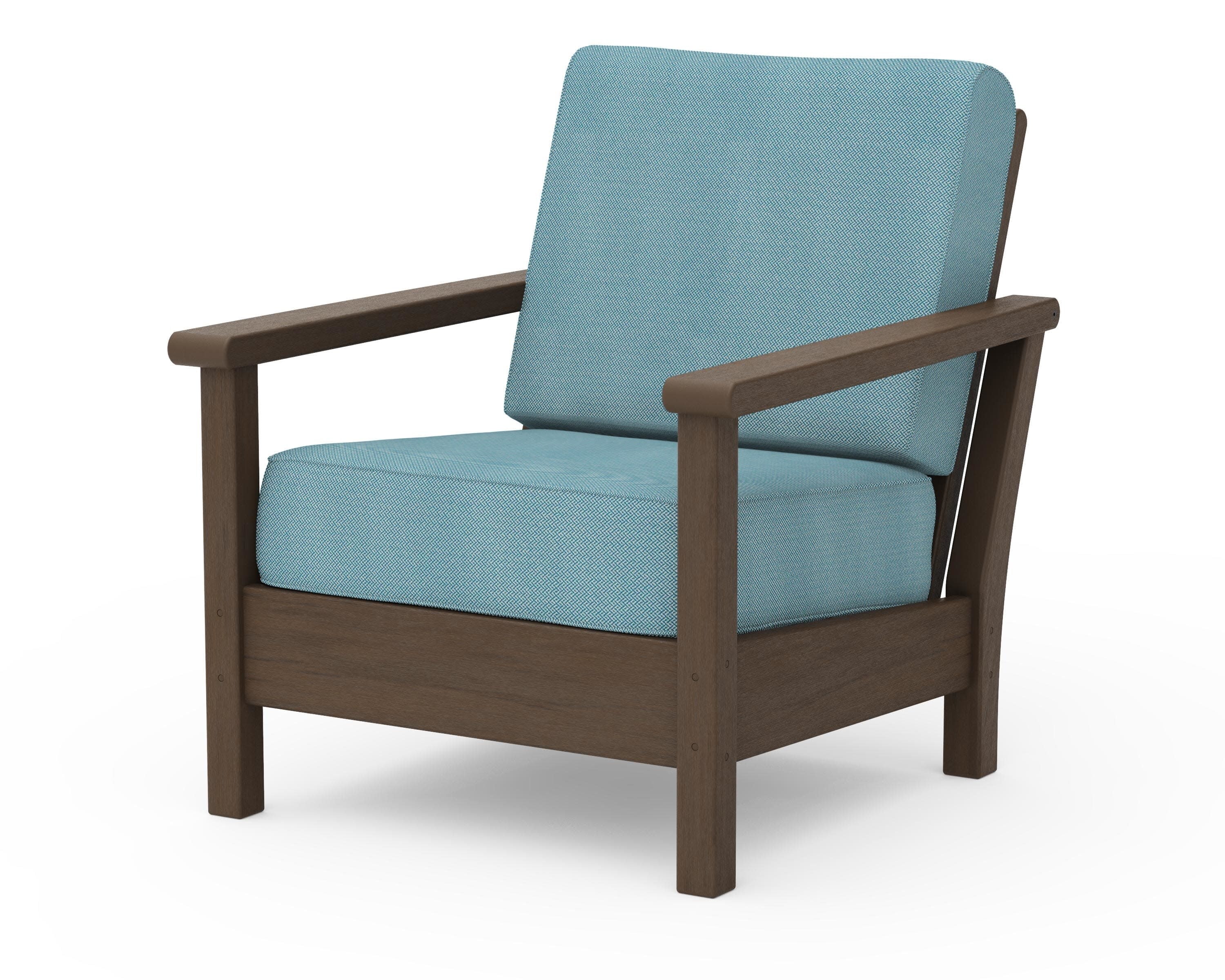 Harbour Deep Seating Chair in Kona / Lattice Sky Blue