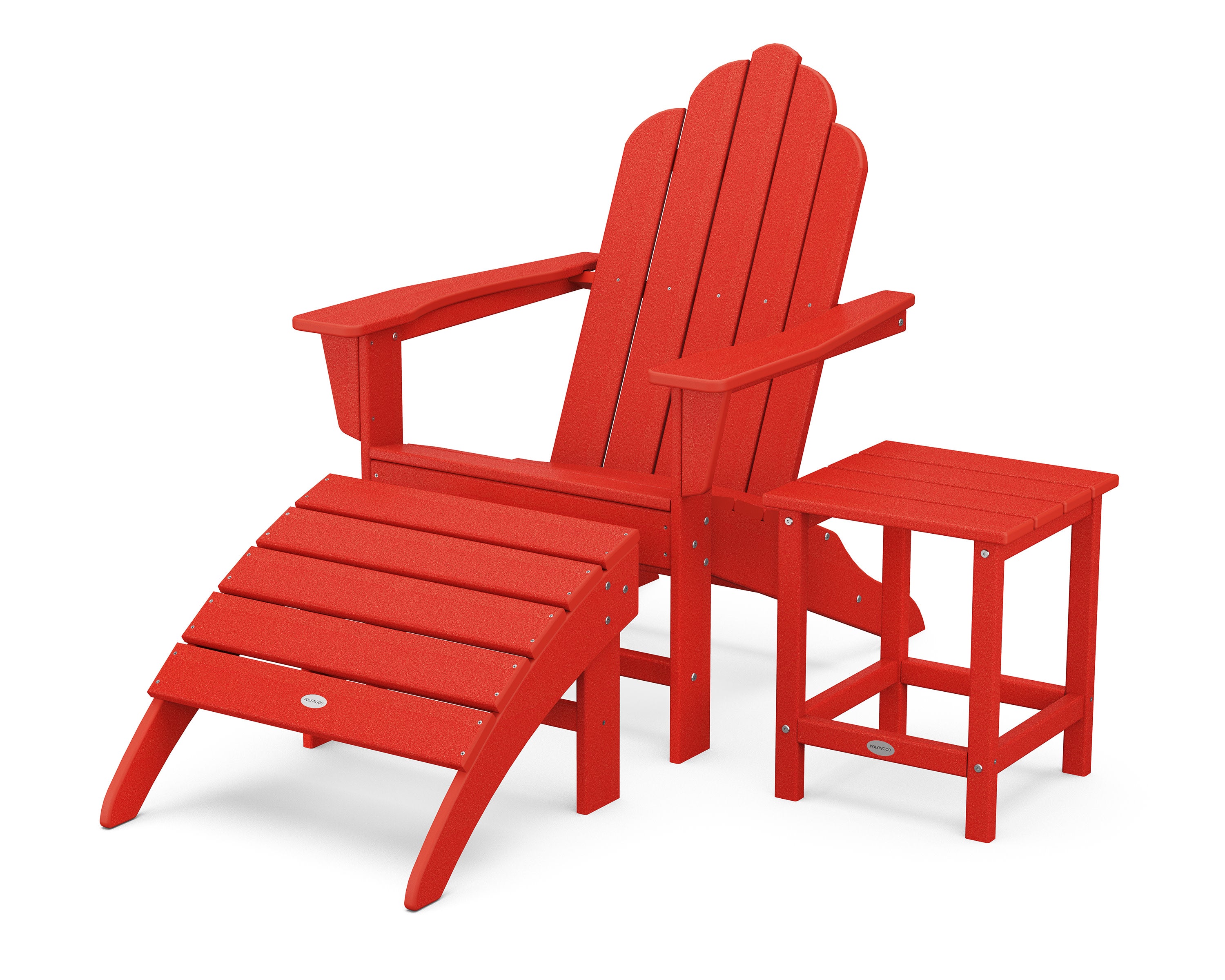 Long Island Adirondack 3-Piece Set in Sunset Red