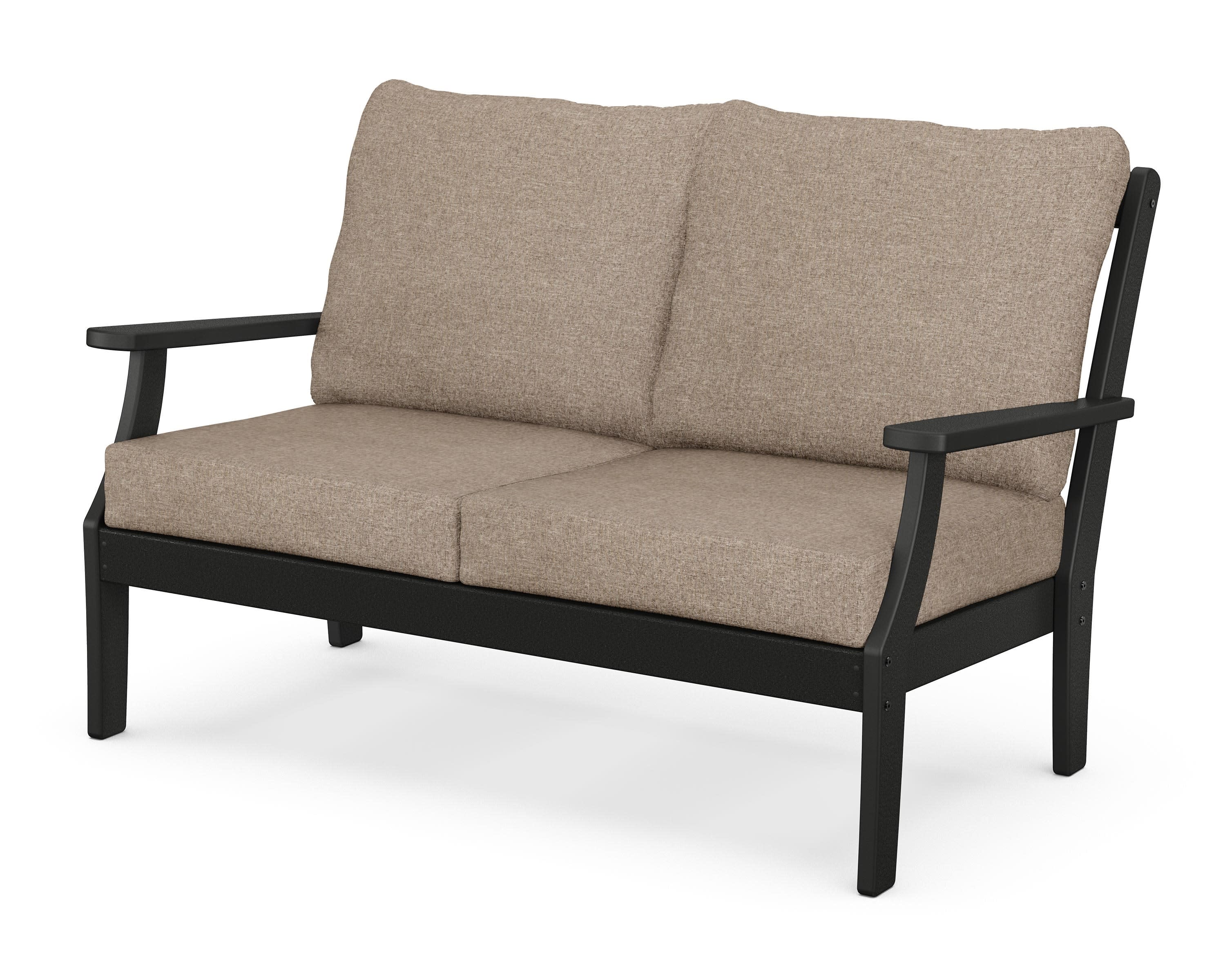 Braxton Deep Seating Loveseat in Black / Spiced Burlap