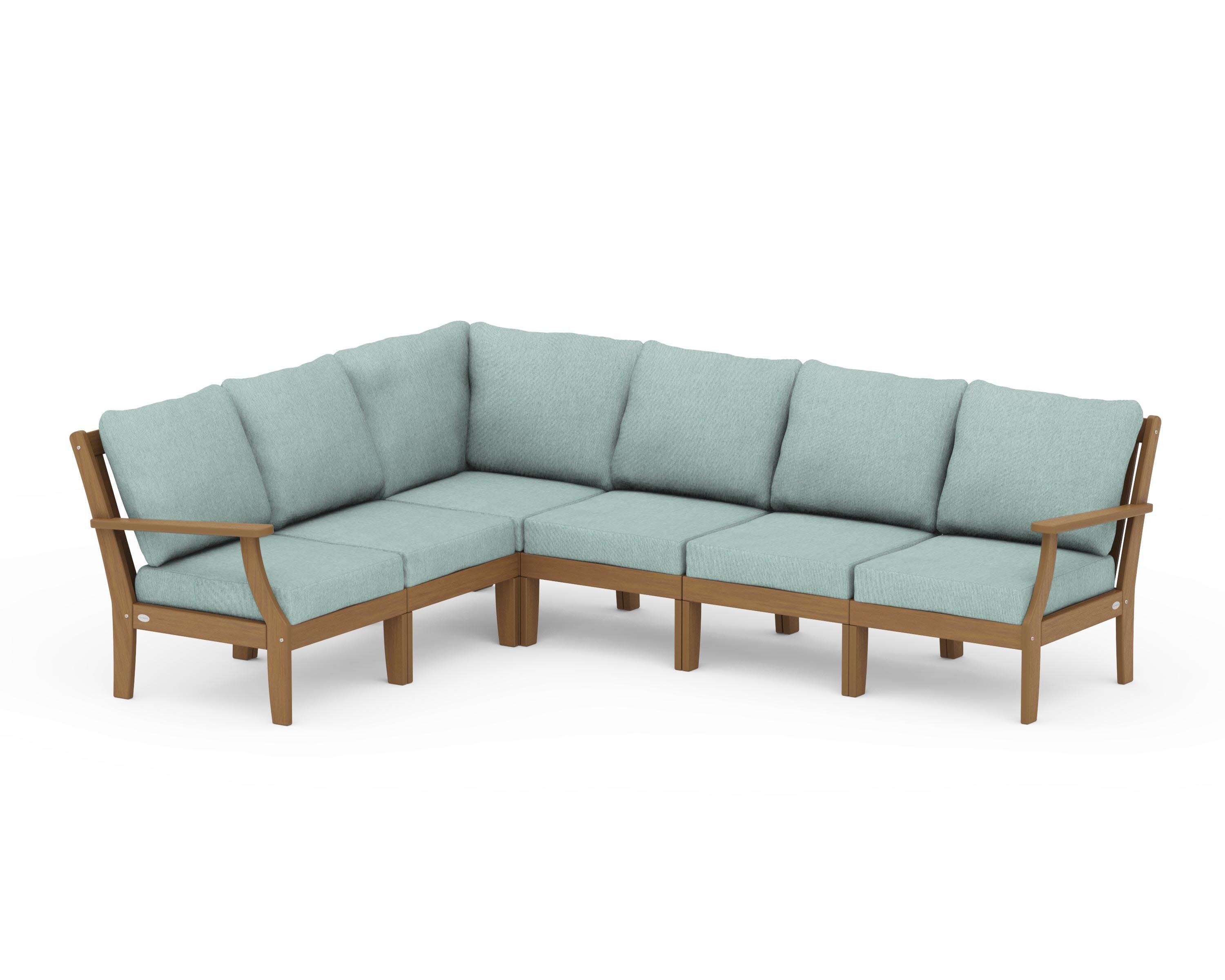 Braxton Modular 6-Piece Deep Seating Set in Natural / Glacier Spa
