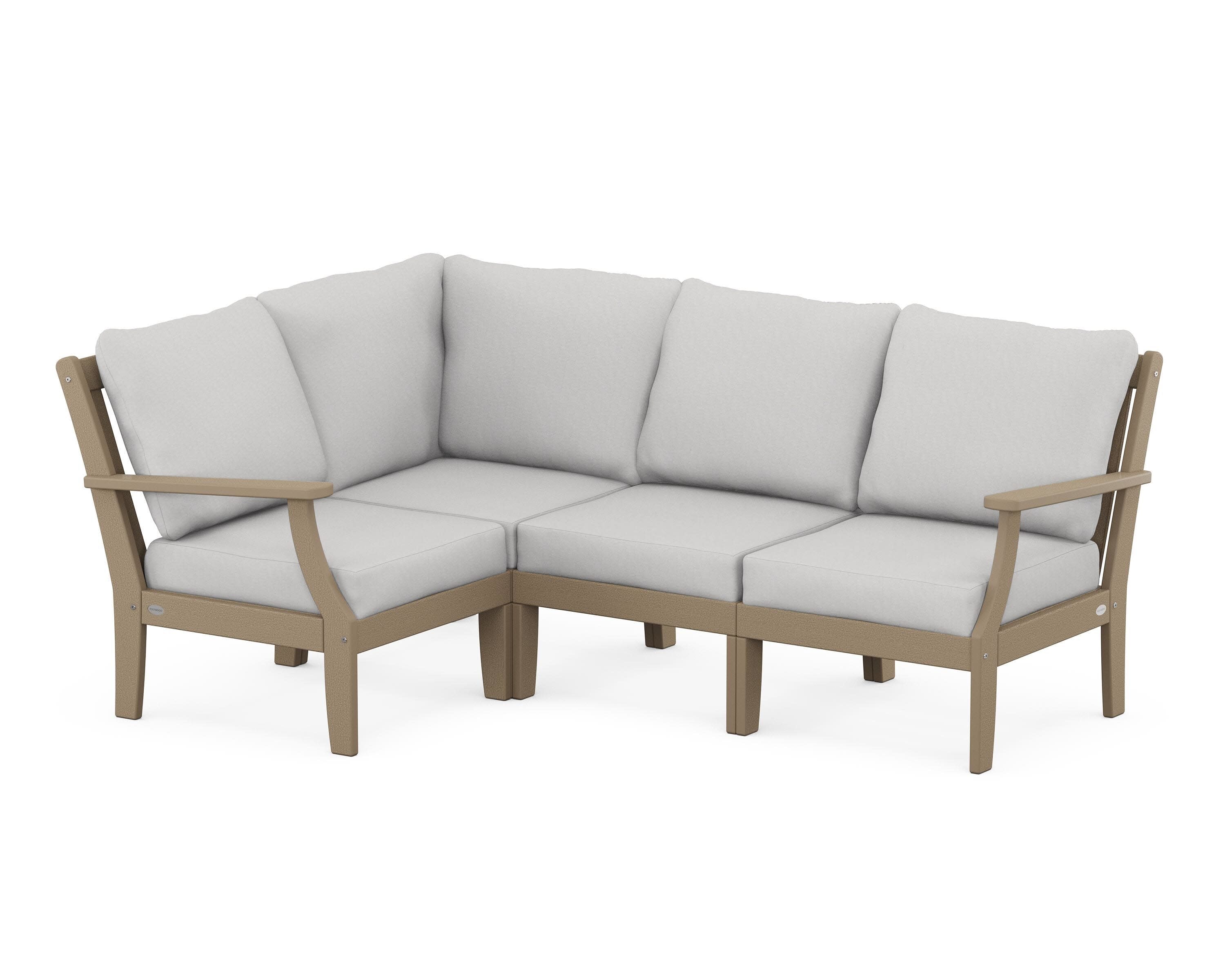 Braxton Modular 4-Piece Deep Seating Set in Vintage Sahara / Diamond in the Rough