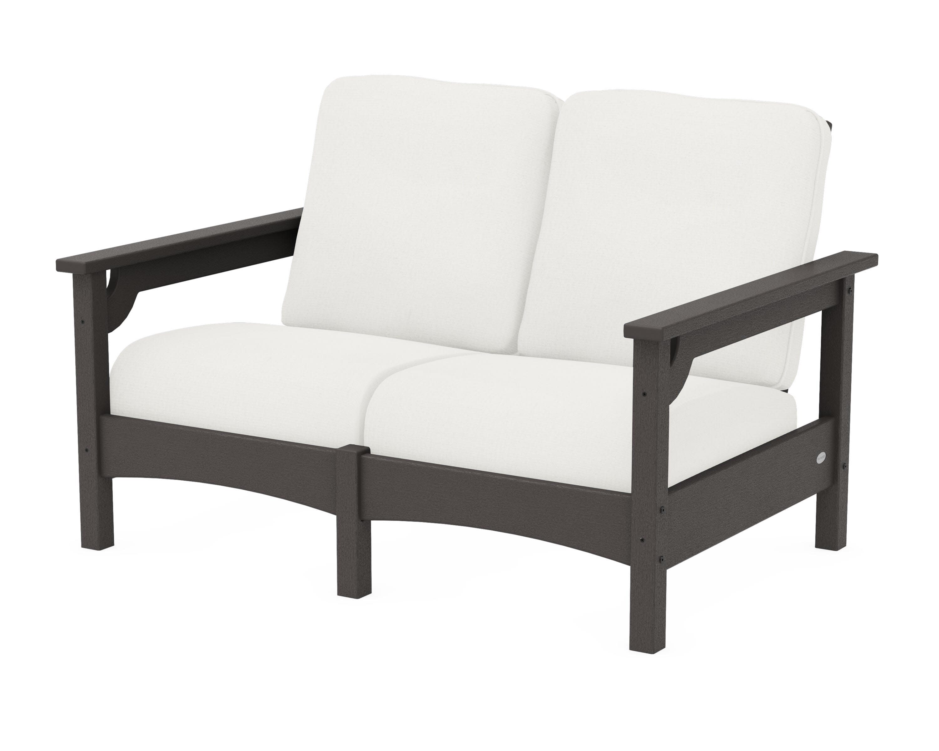 Club Loveseat in Vintage Coffee / Natural Linen