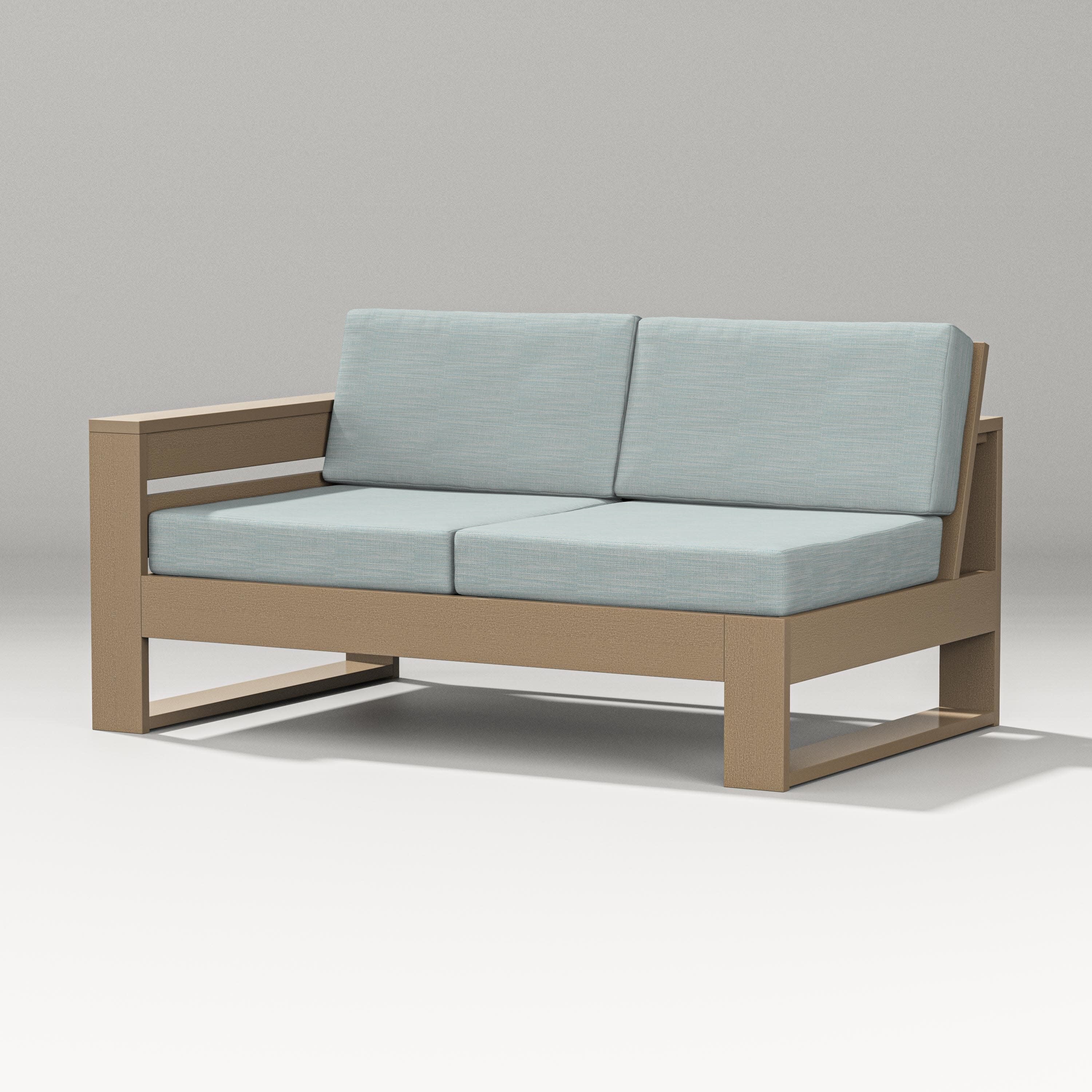 Latitude Modular Left Arm Loveseat in Vintage Sahara / Soothe Mist