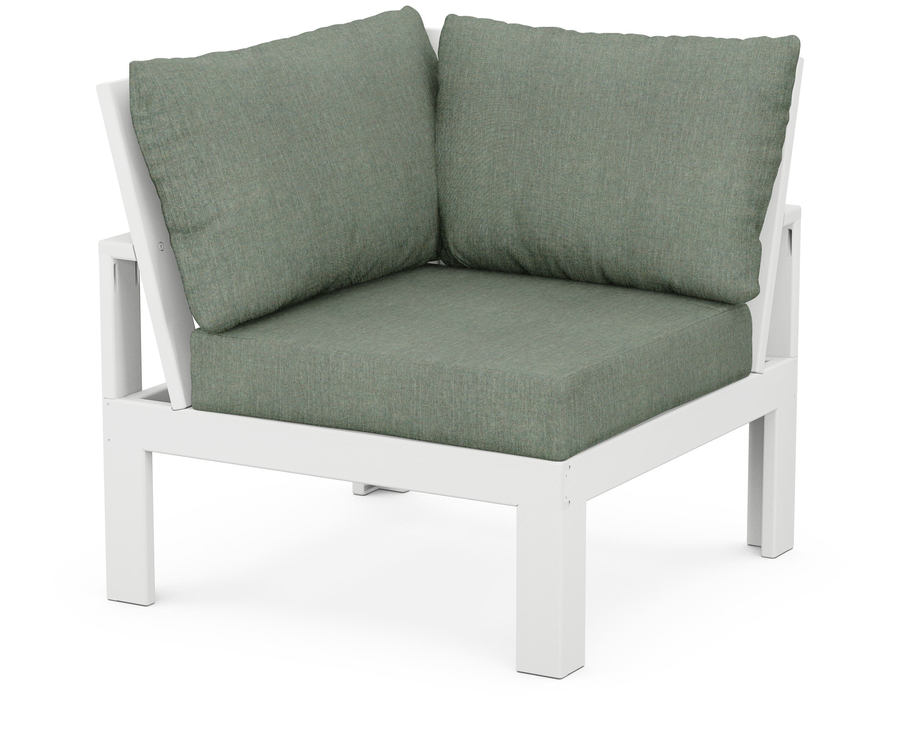 Modular Corner Chair in White / Cast Sage