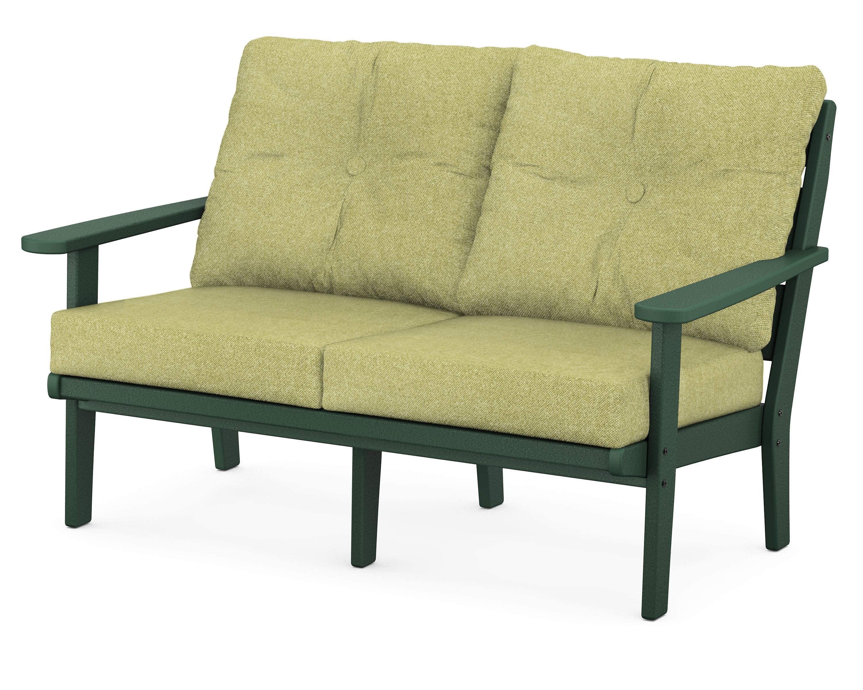 Lakeside Deep Seating Loveseat in Green / Chartreuse Boucle