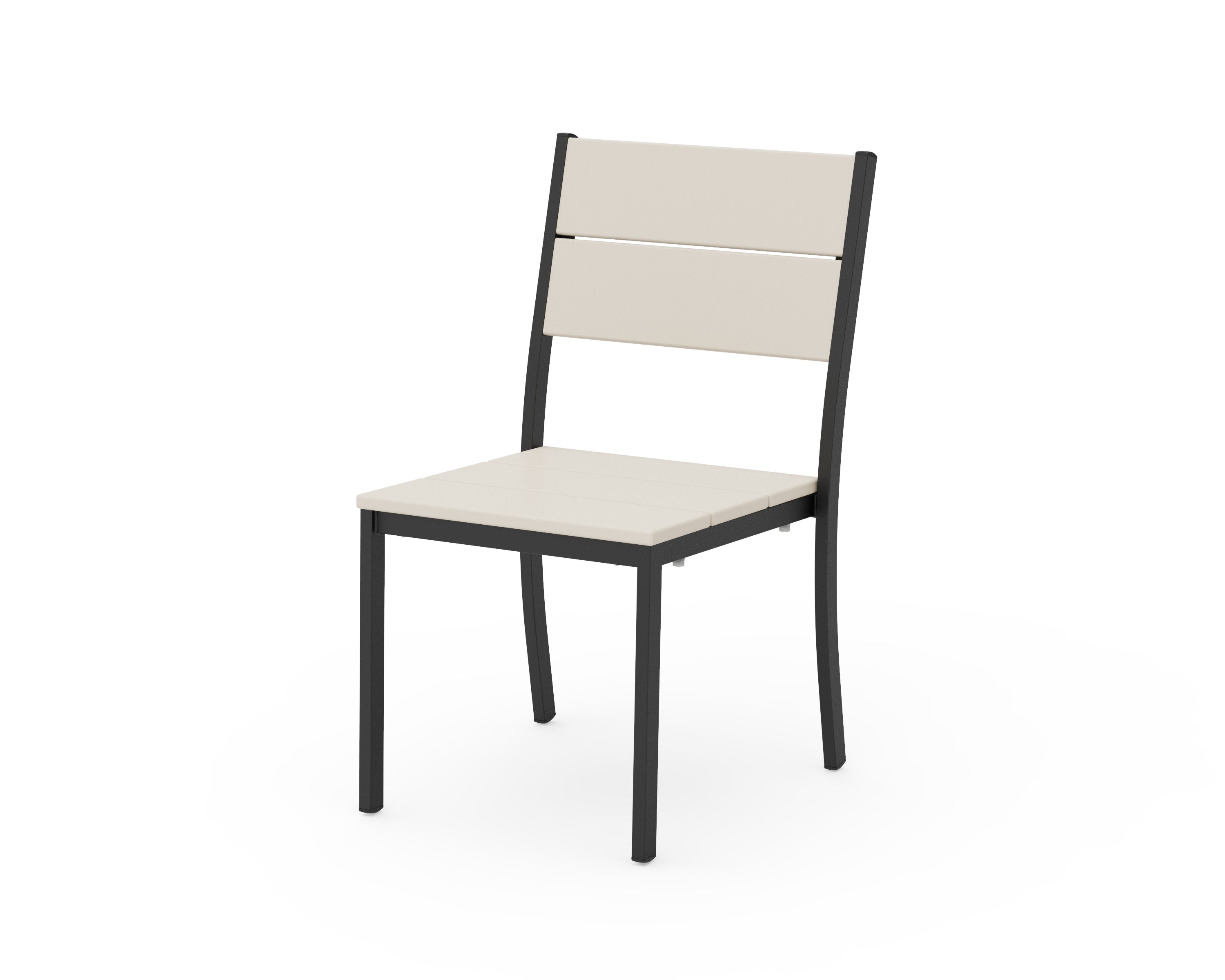 Main Street Stacking Dining Side Chair in Black / Sand