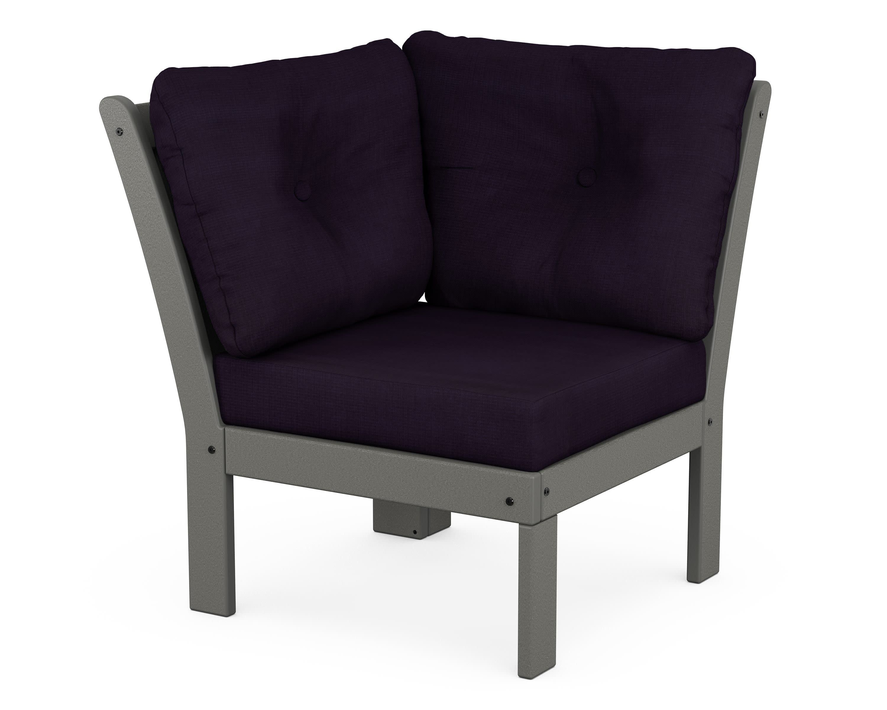Vineyard Modular Corner Chair in Slate Grey / Navy Linen
