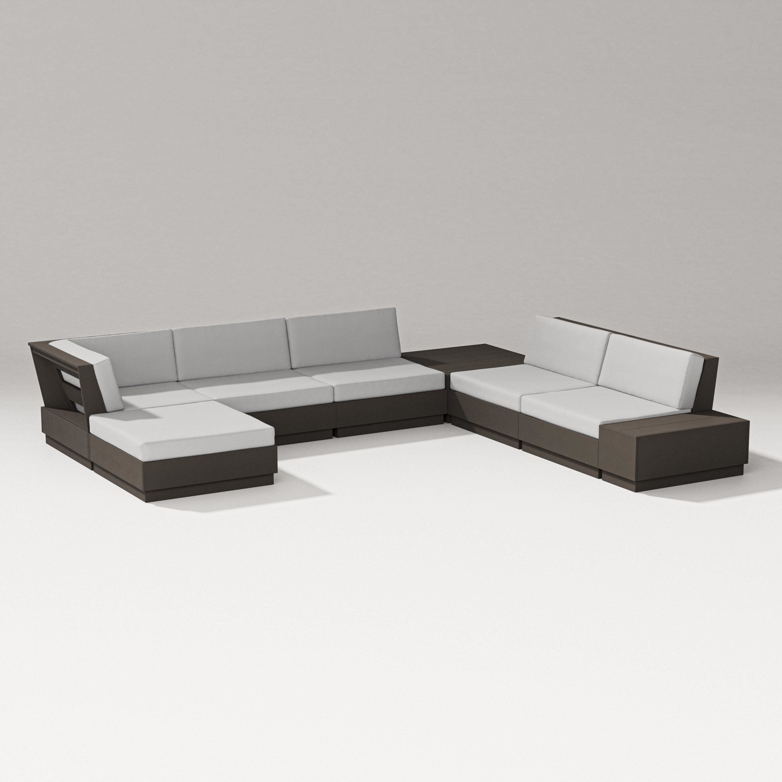 Elevate 8-Piece Corner Sectional in Vintage Coffee / Diamond in the Rough