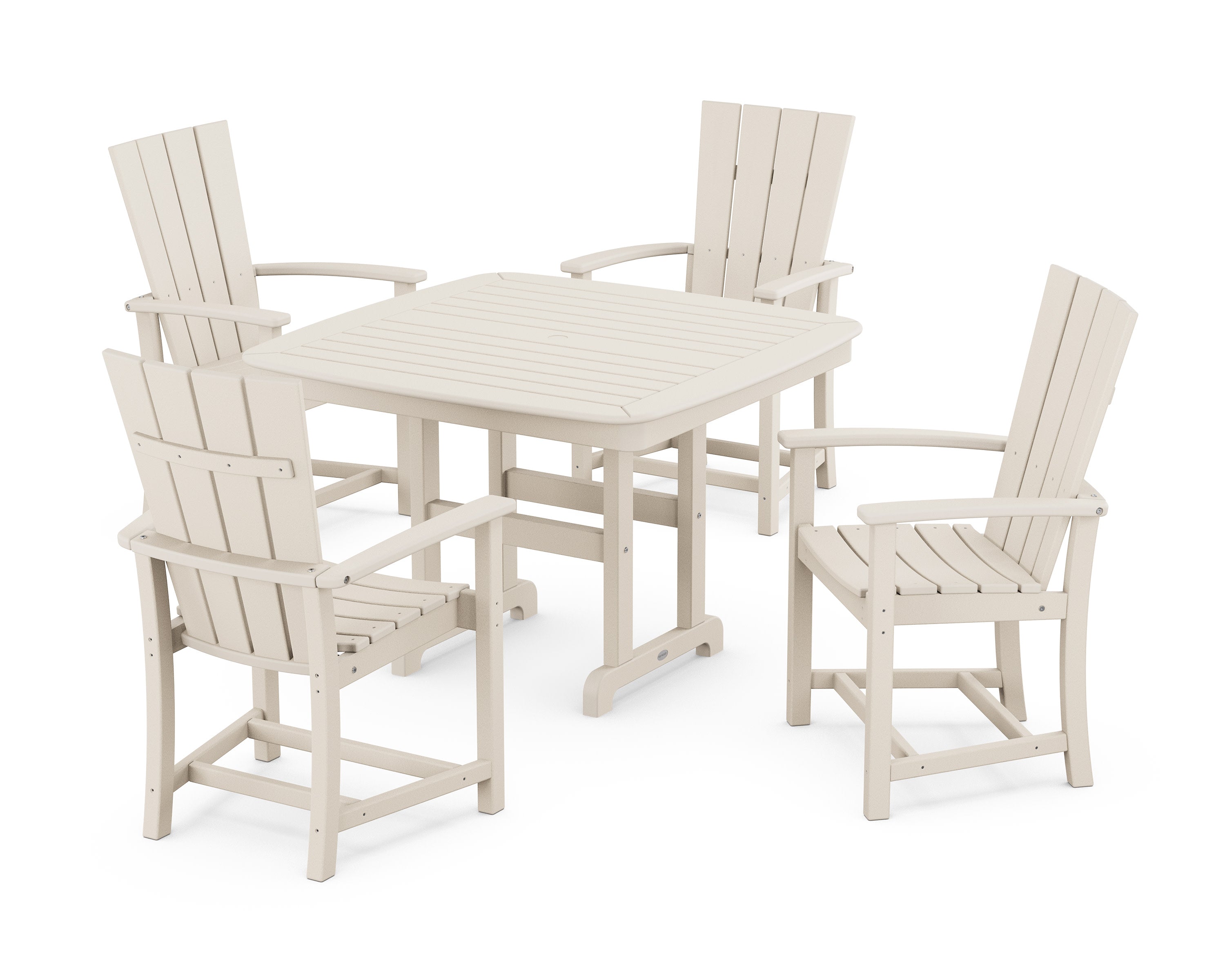 Quattro 5-Piece Dining Set with Trestle Legs in Sand