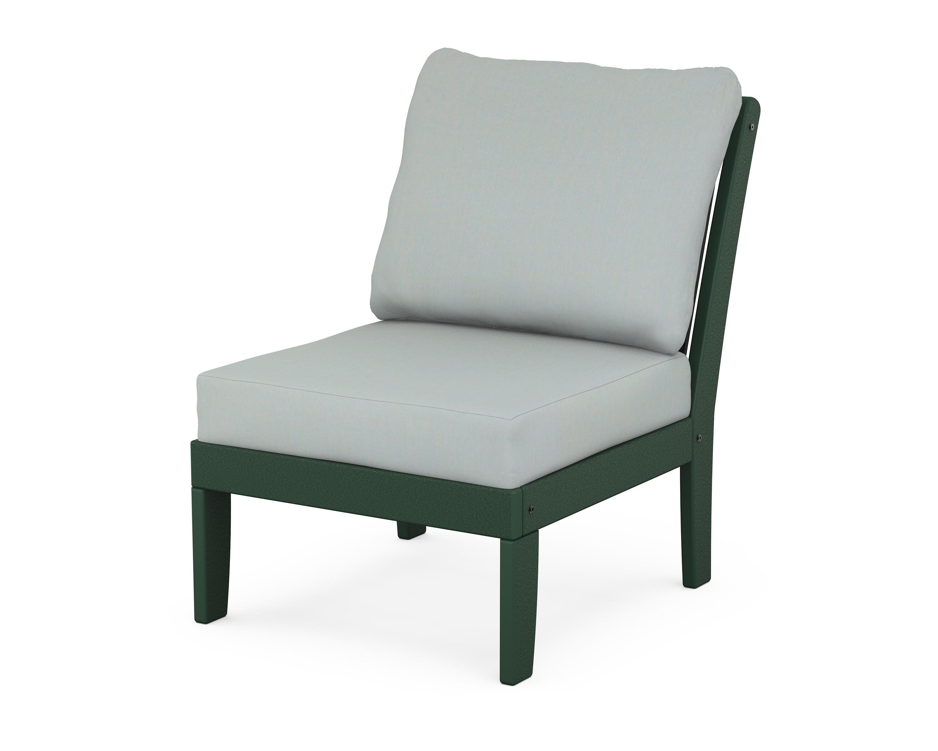 Braxton Modular Armless Chair in Green / Spa