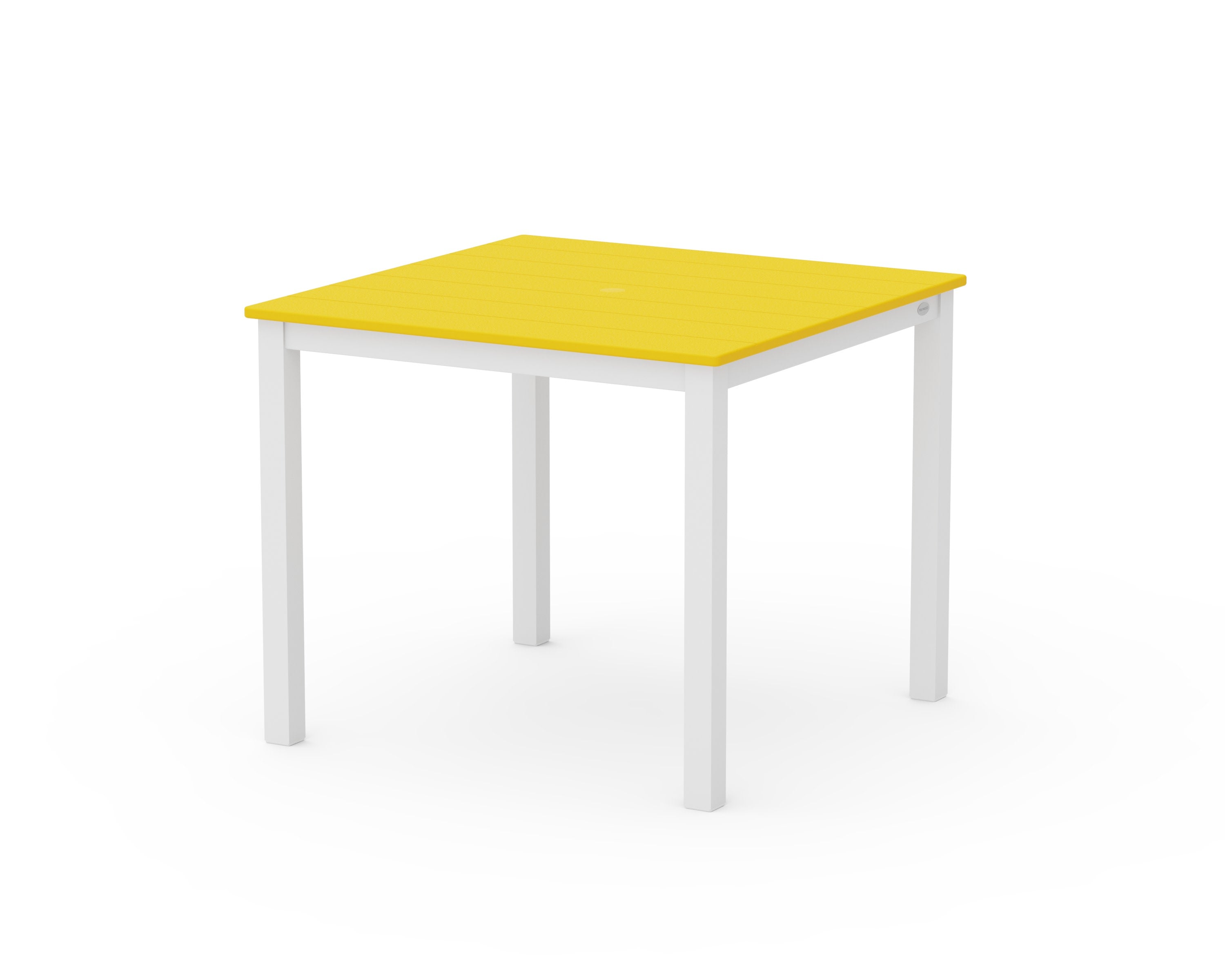 Main Street 36" x 36" Dining Table in White / Lemon
