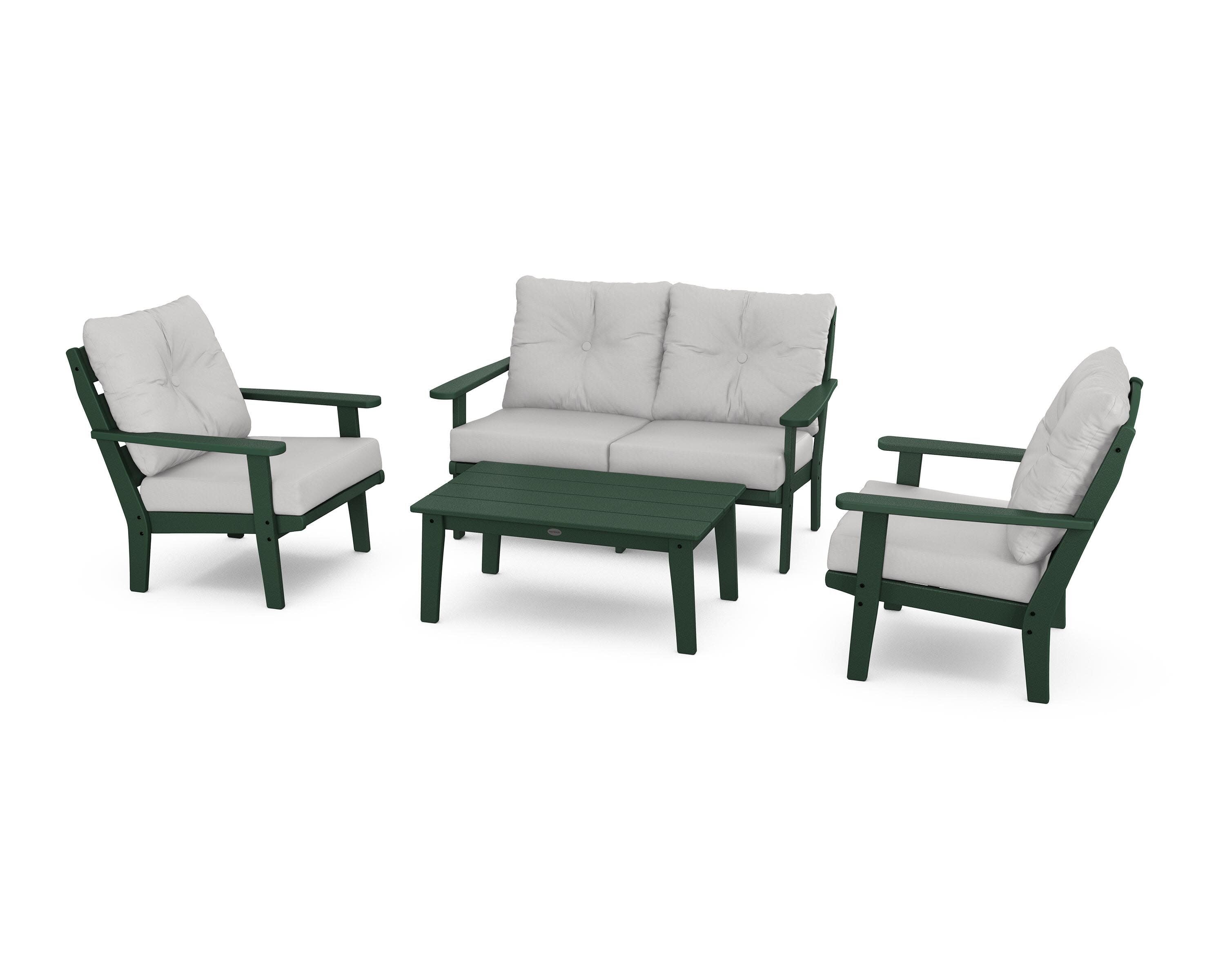 Lakeside 4-Piece Deep Seating Set in Green / Diamond in the Rough