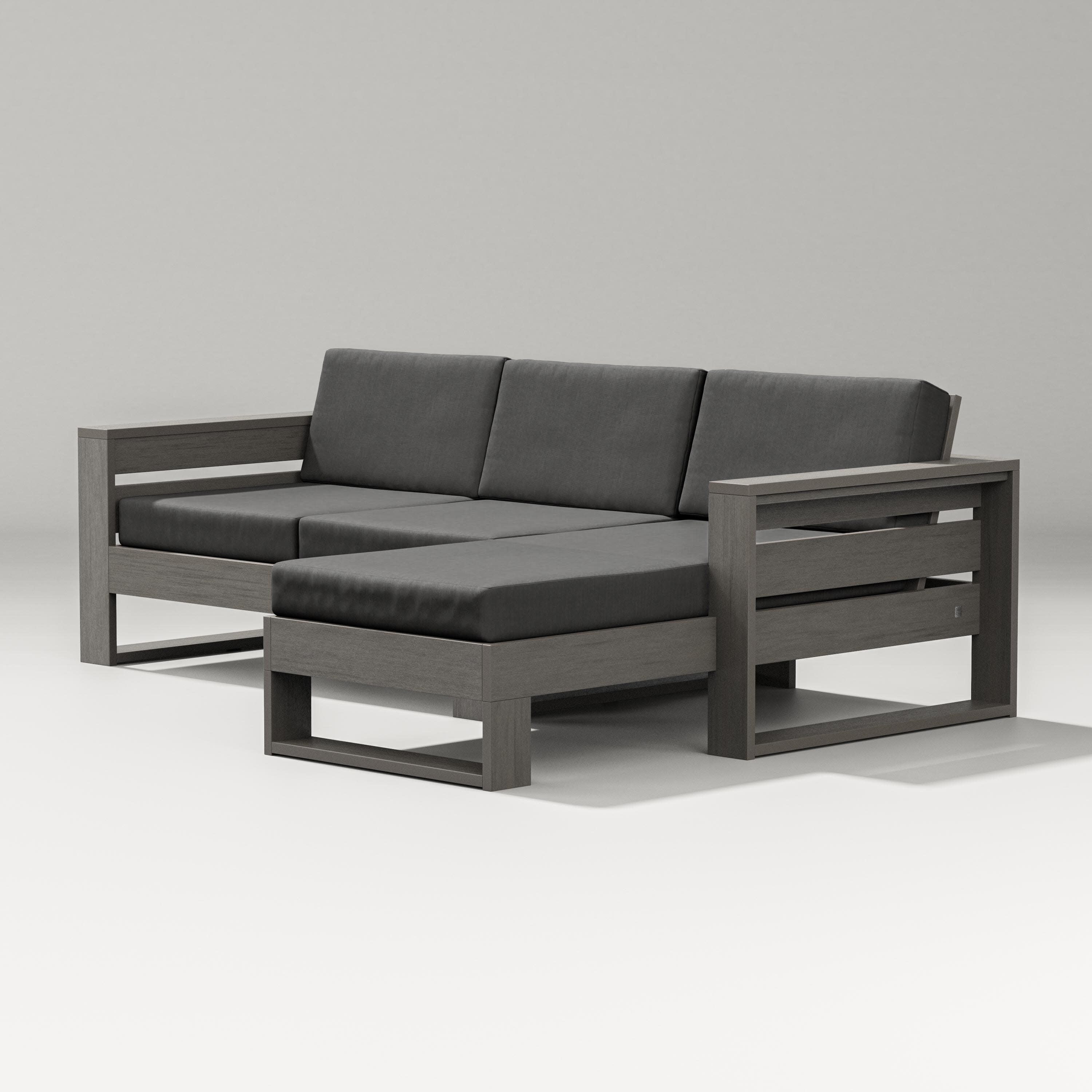 Latitude Right Chaise Sectional in Driftwood / Spectrum Carbon