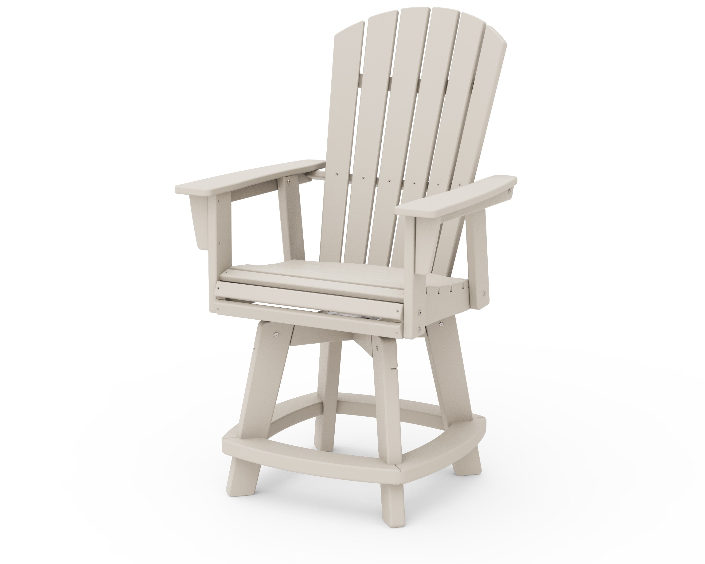 Nautical Curveback Adirondack Swivel Counter Chair in Sand