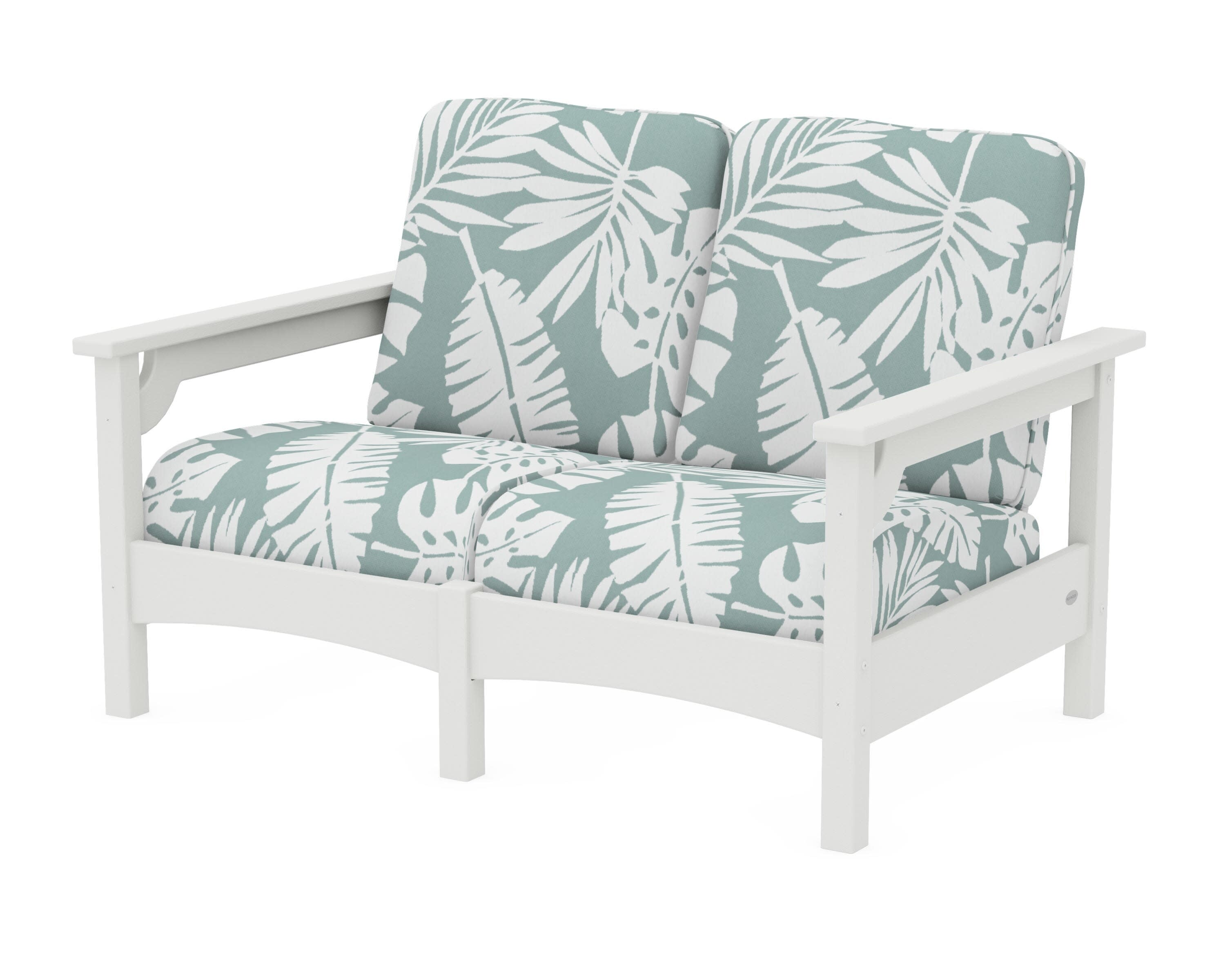 Club Loveseat in Vintage White / Leaf Glacier Spa