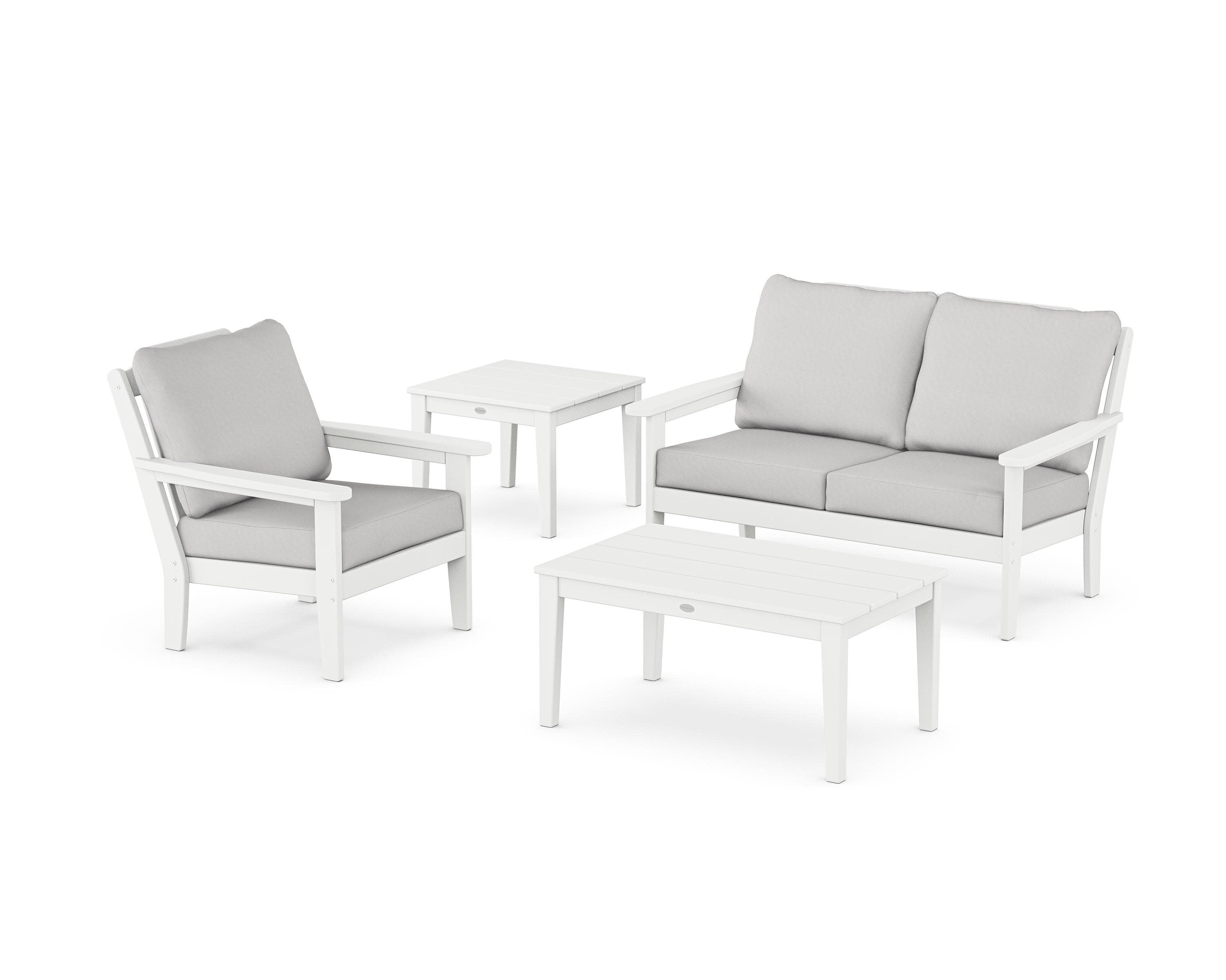 Wovendale 4-Piece Deep Seating Set in White / Diamond in the Rough