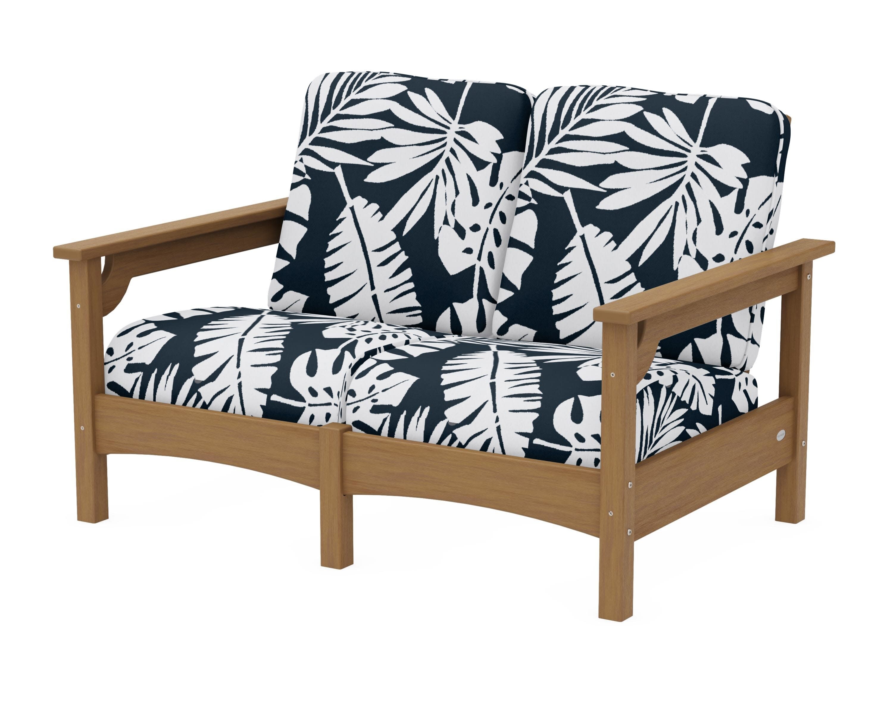 Club Loveseat in Natural / Leaf Marine Indigo