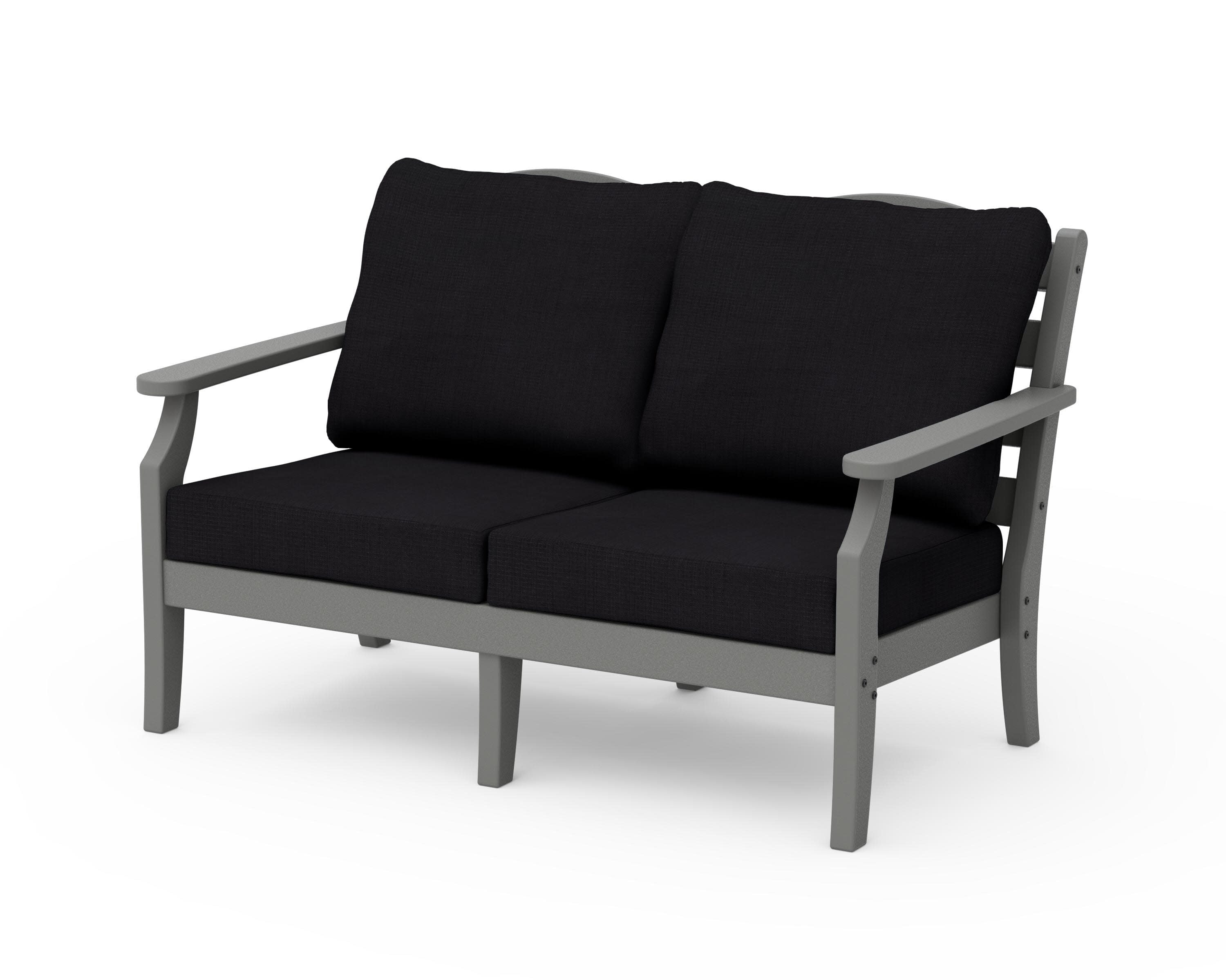 Savannah Deep Seating Loveseat in Slate Grey / Midnight Linen