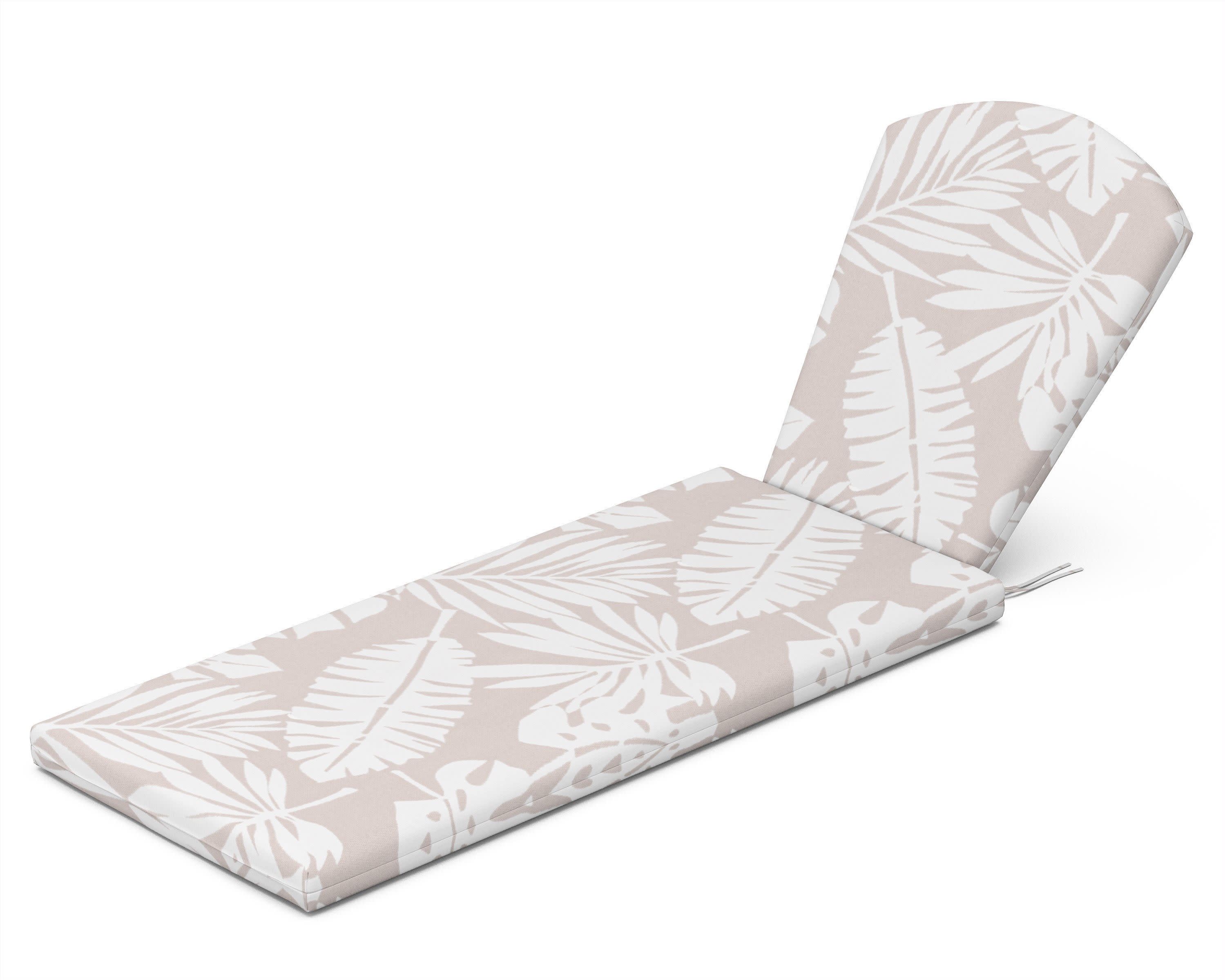 Chaise Cushion in Leaf Dune Burlap
