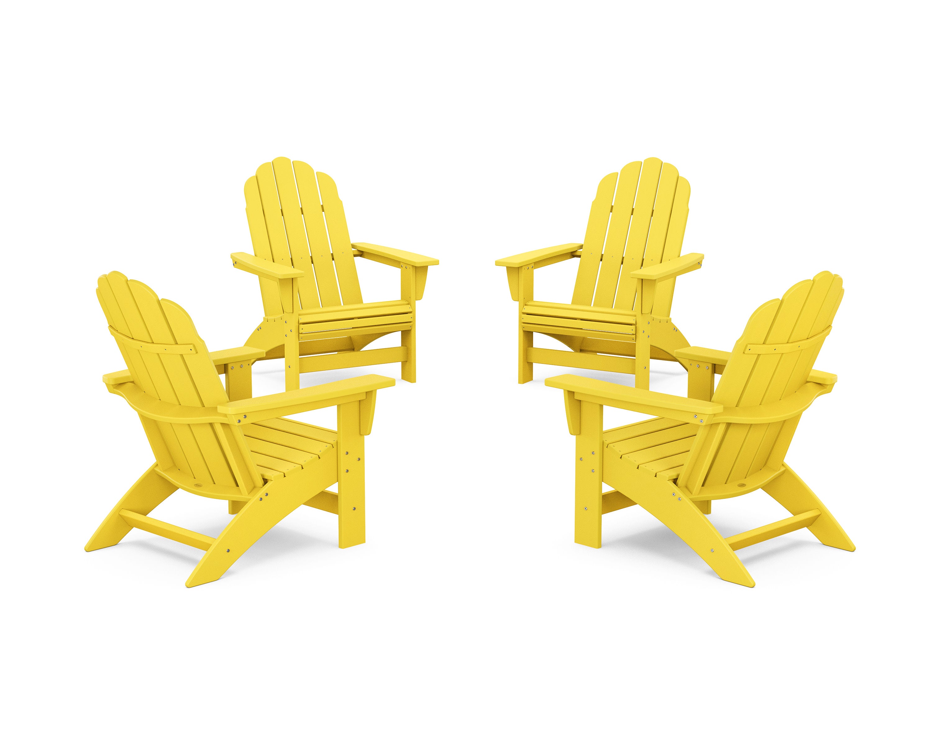 4-Piece Vineyard Grand Adirondack Chair Conversation Set in Lemon