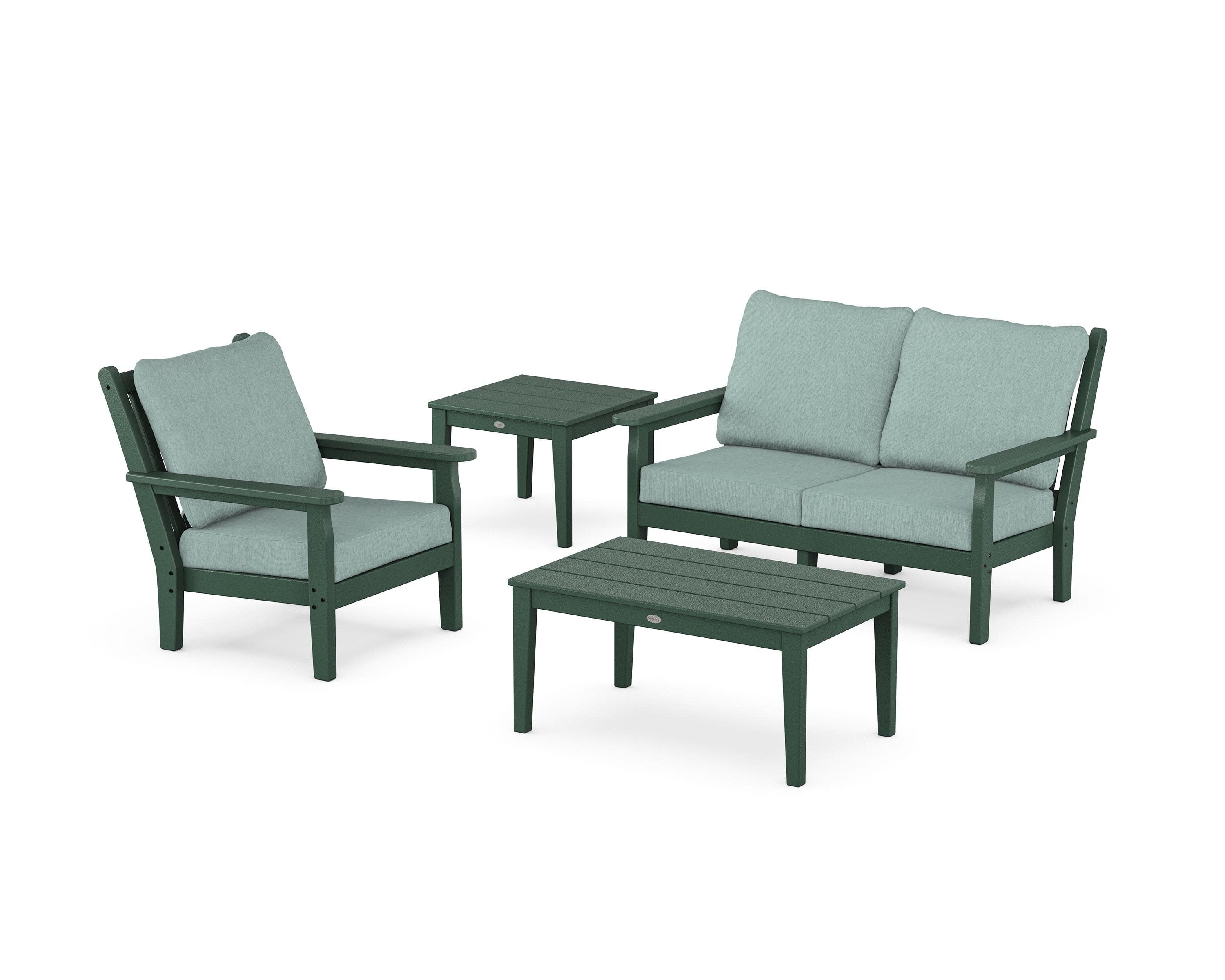 Chippendale 4-Piece Deep Seating Set in Green / Glacier Spa