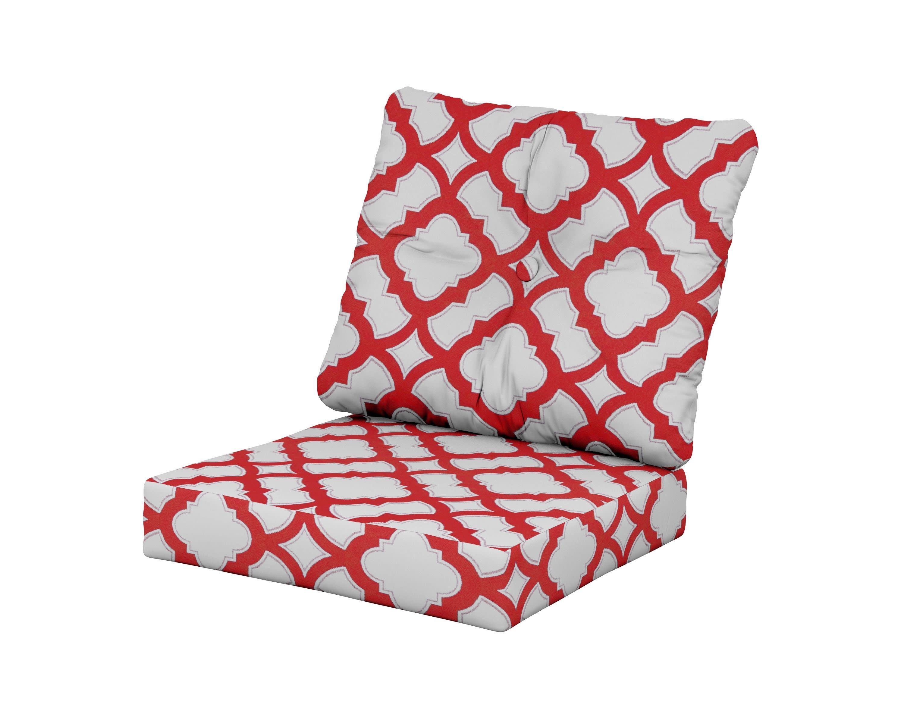 Prescott Seat/Back Cushions in Trellis Crimson