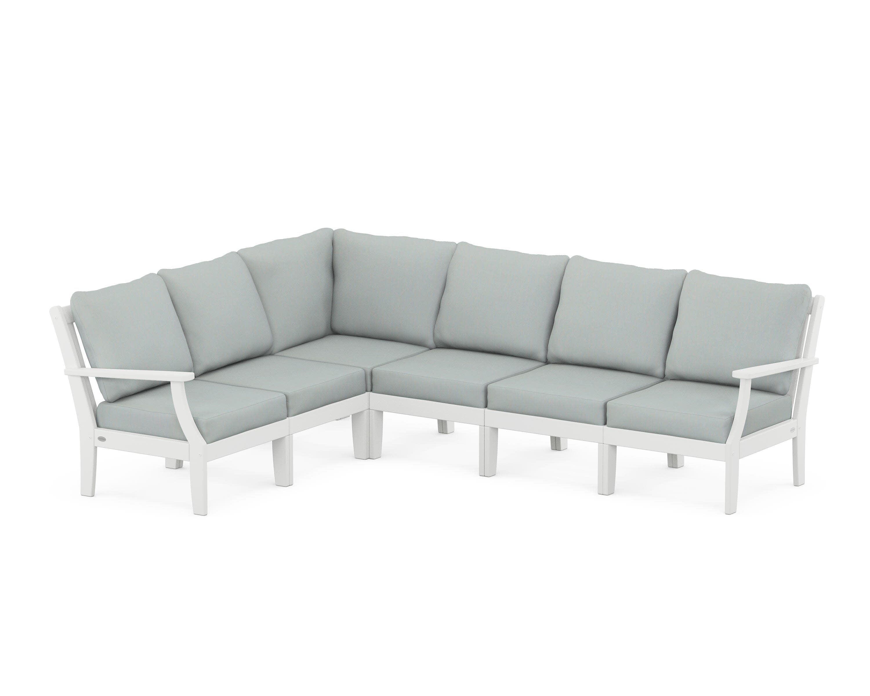 Braxton Modular 6-Piece Deep Seating Set in White / Spa