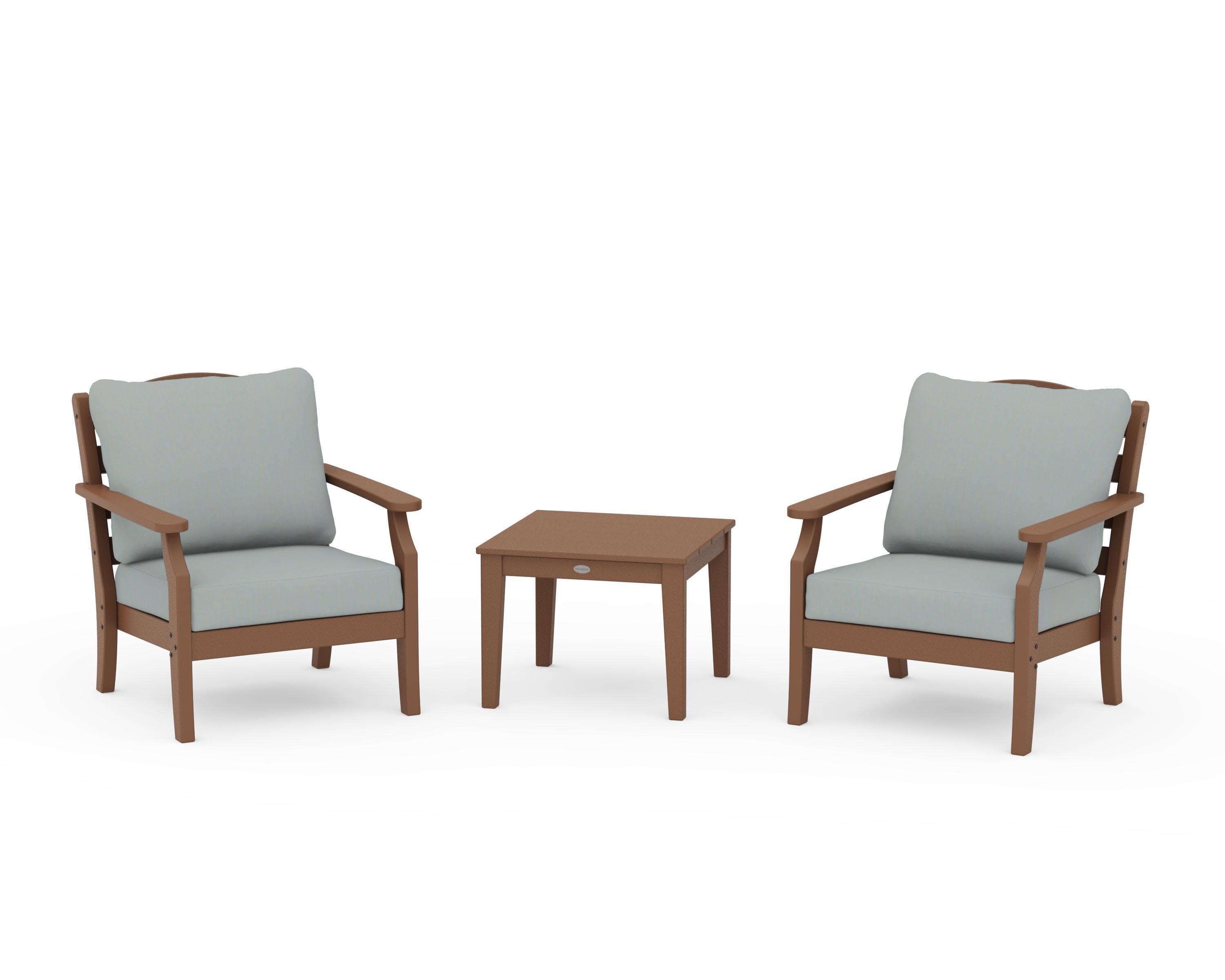 Savannah 3-Piece Deep Seating Set in Teak / Spa