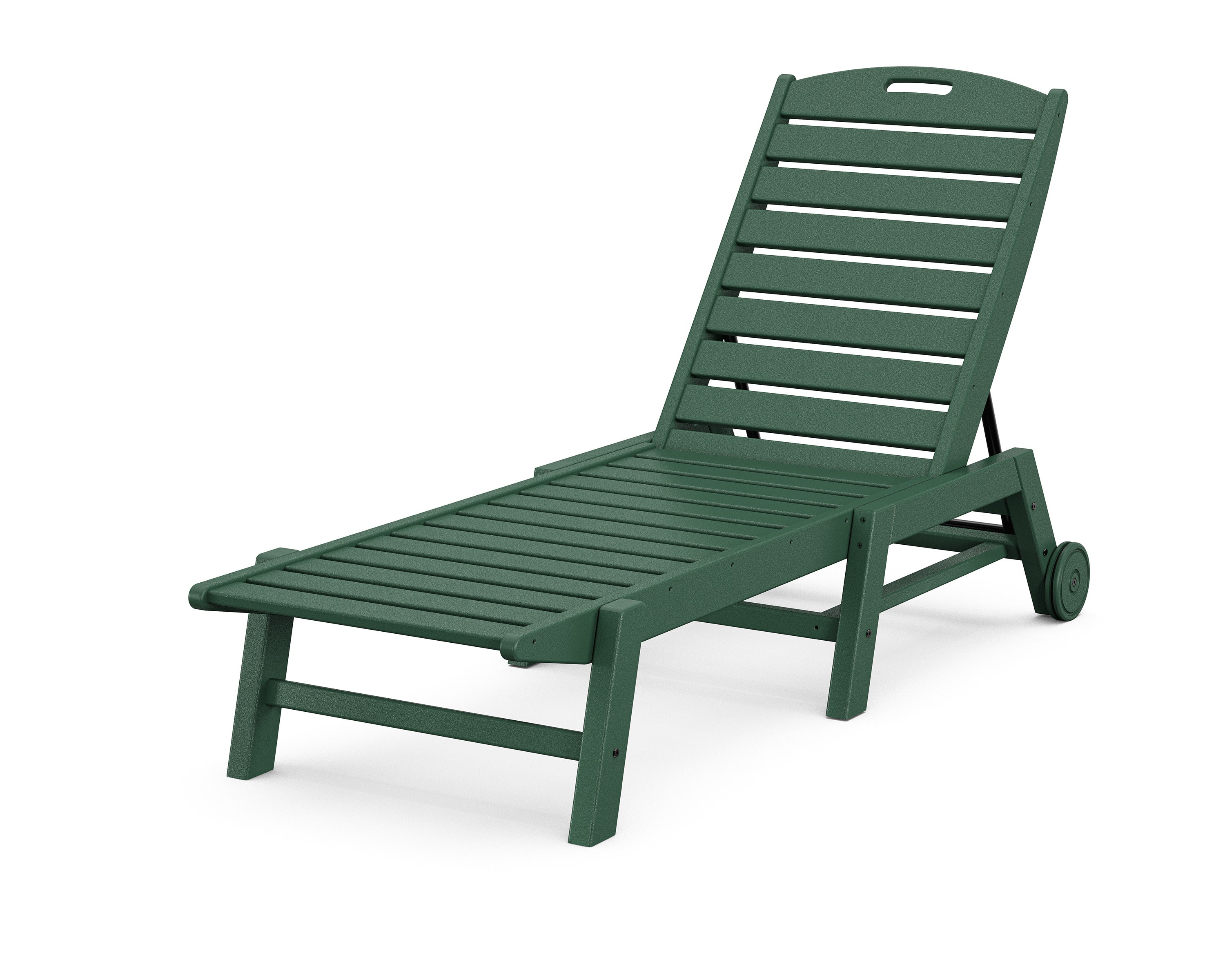 Nautical Chaise with Wheels in Green