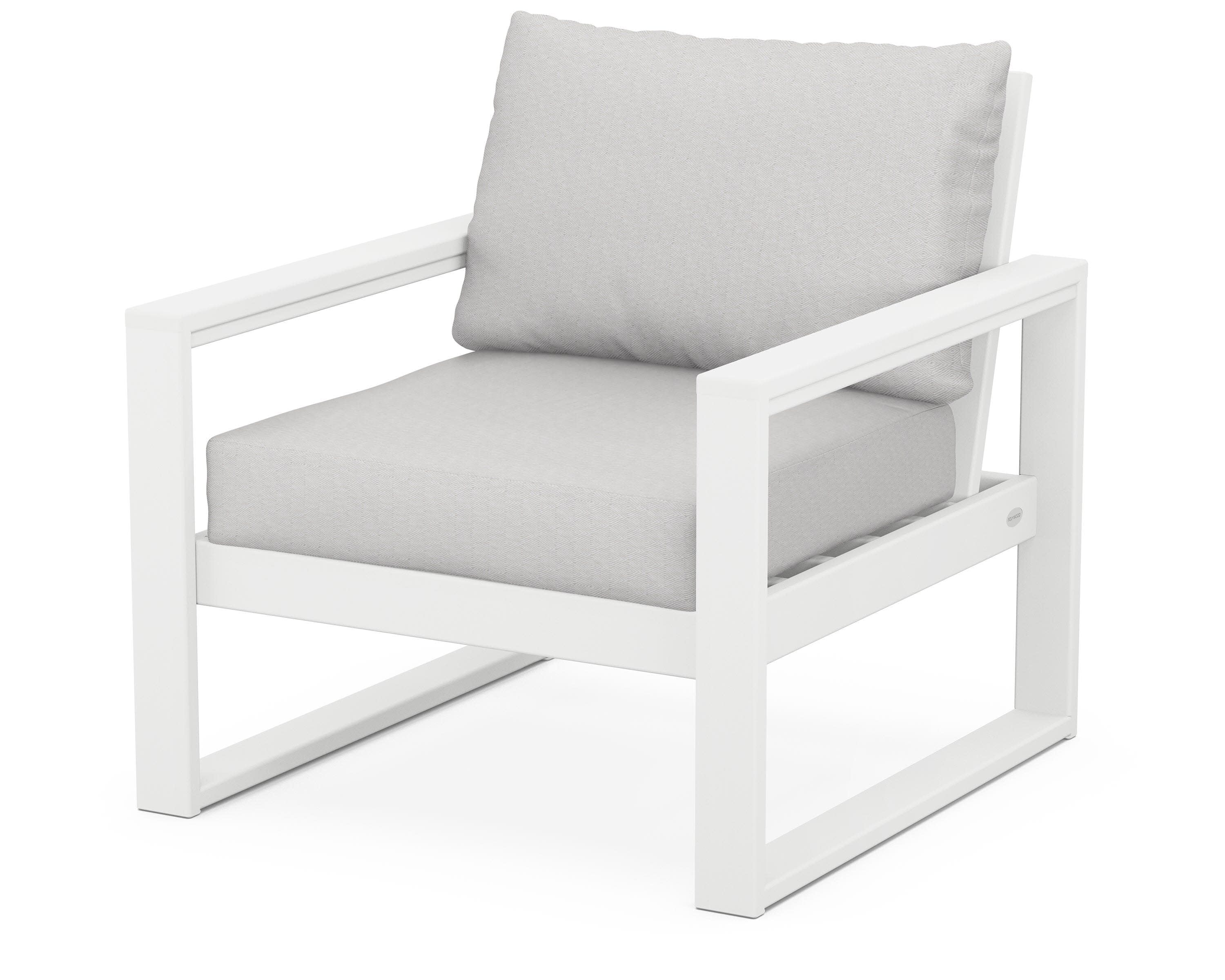 EDGE Club Chair in White / Diamond in the Rough