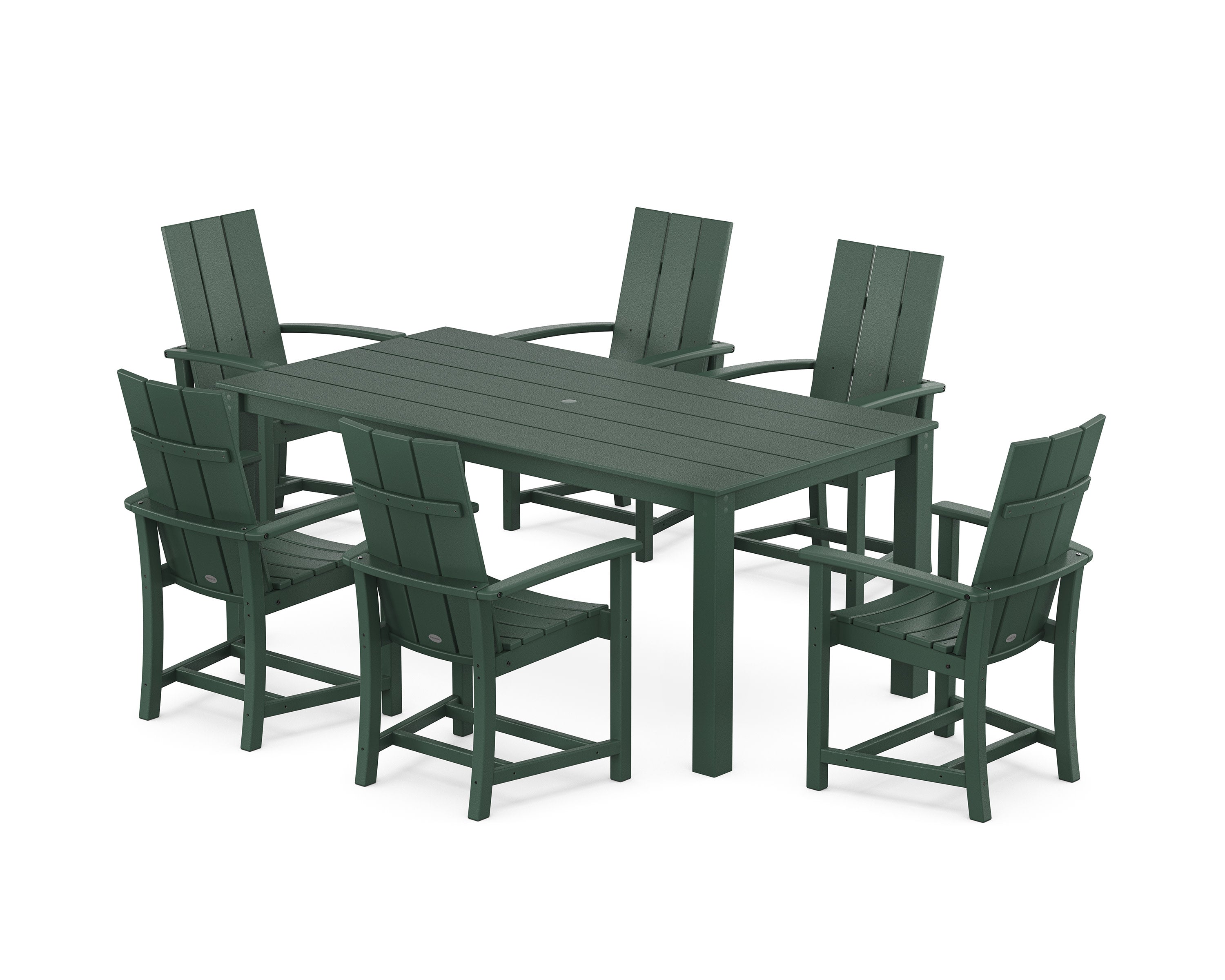 Modern Adirondack 7-Piece Parsons Dining Set in Green