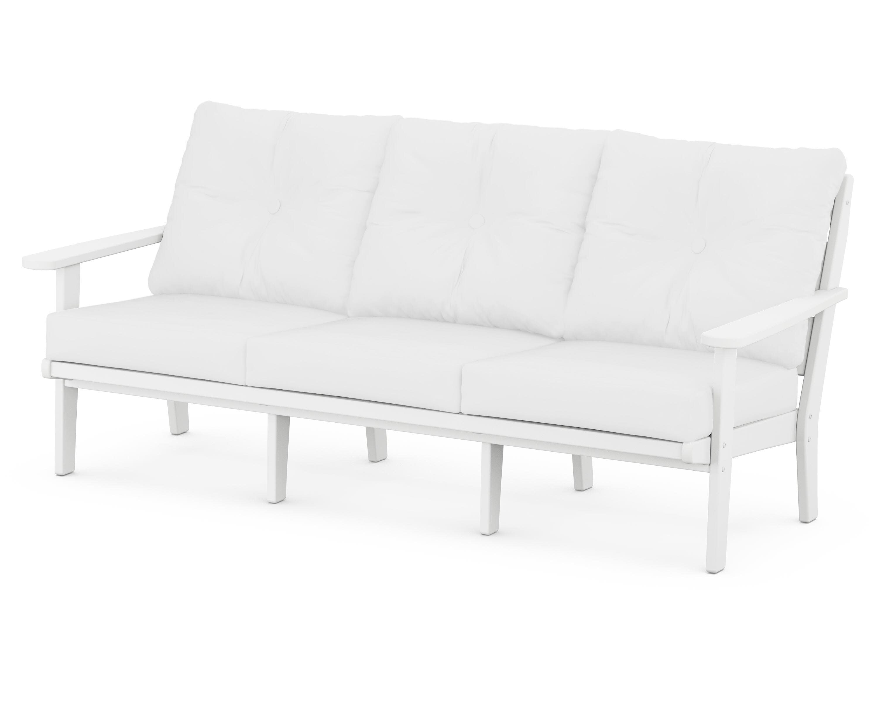Lakeside Deep Seating Sofa in White / Natural