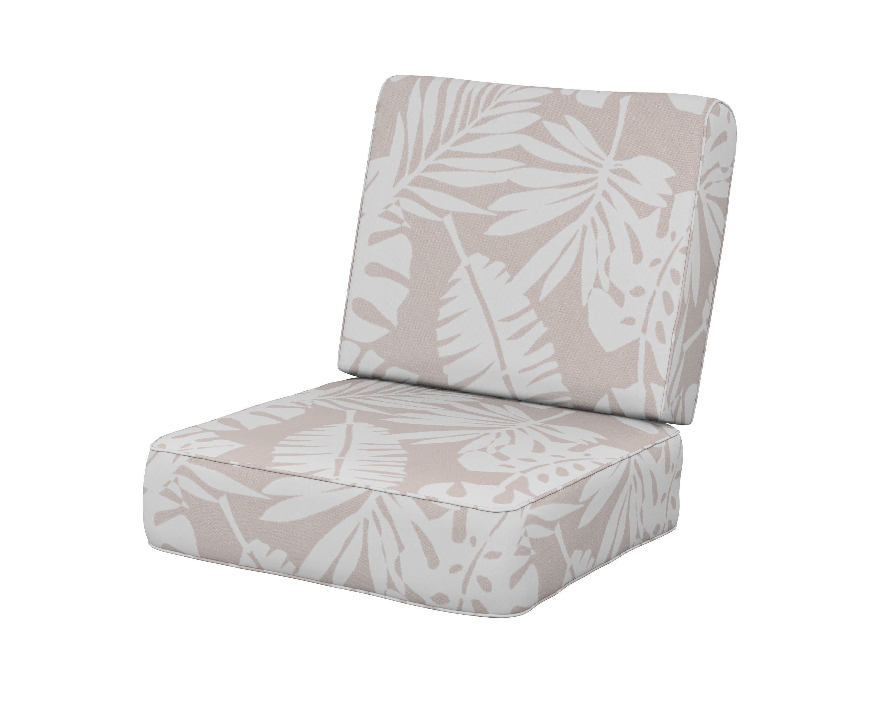 Ateeva Harbour Seat and Back Cushion in Leaf Dune Burlap