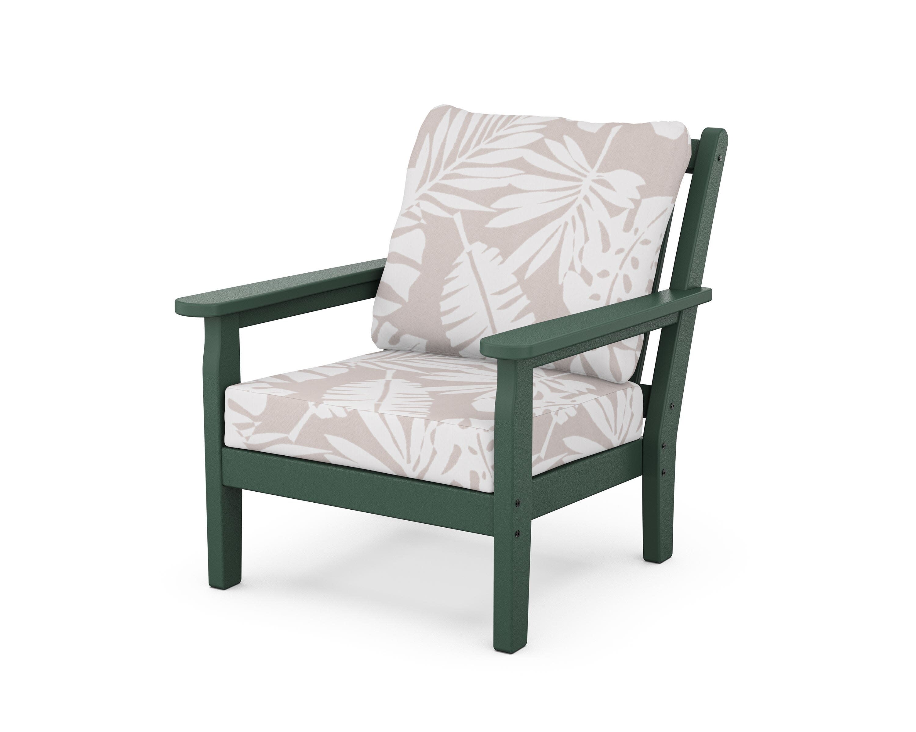 Chippendale Deep Seating Chair in Green / Leaf Dune Burlap