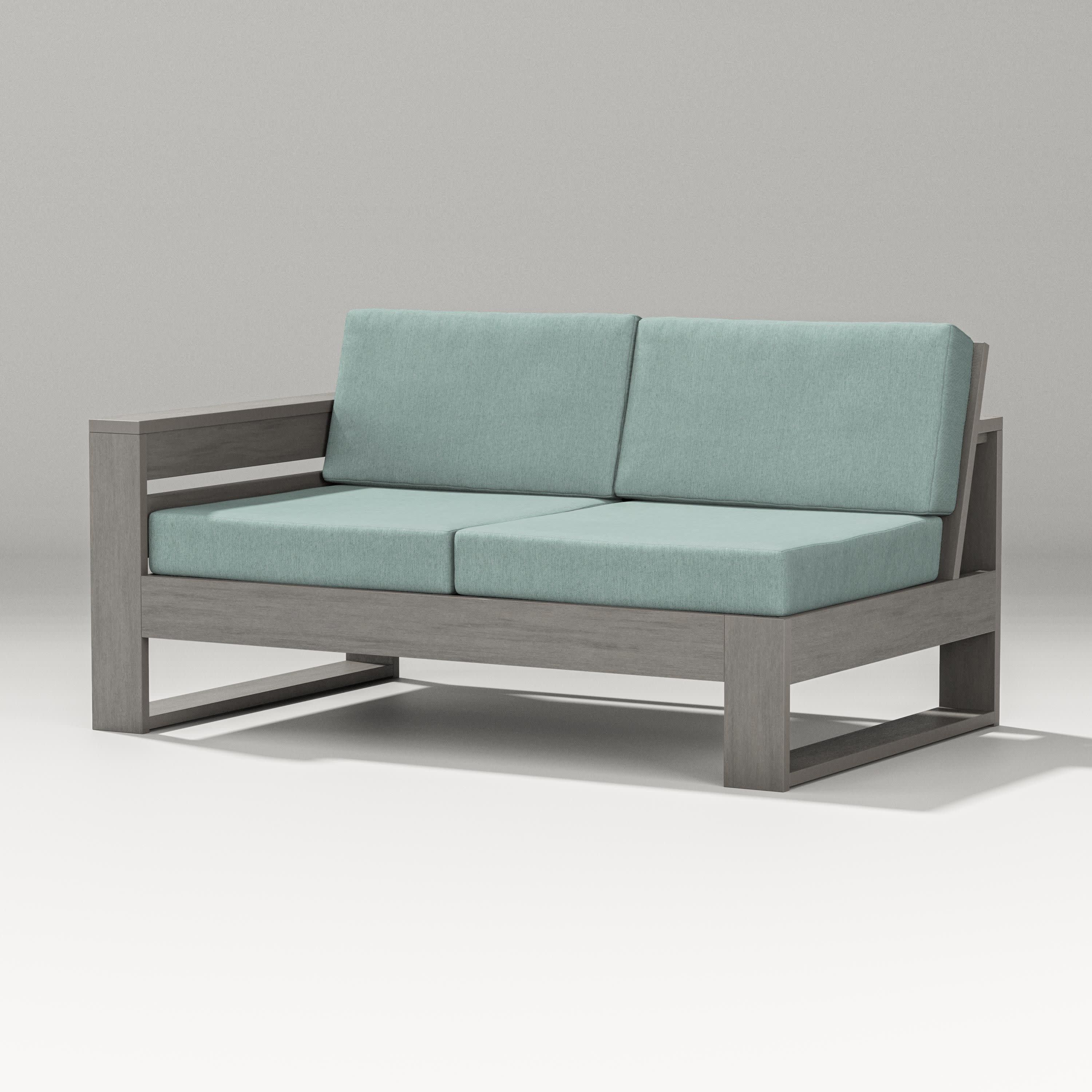 Latitude Modular Left Arm Loveseat in Driftwood / Glacier Spa