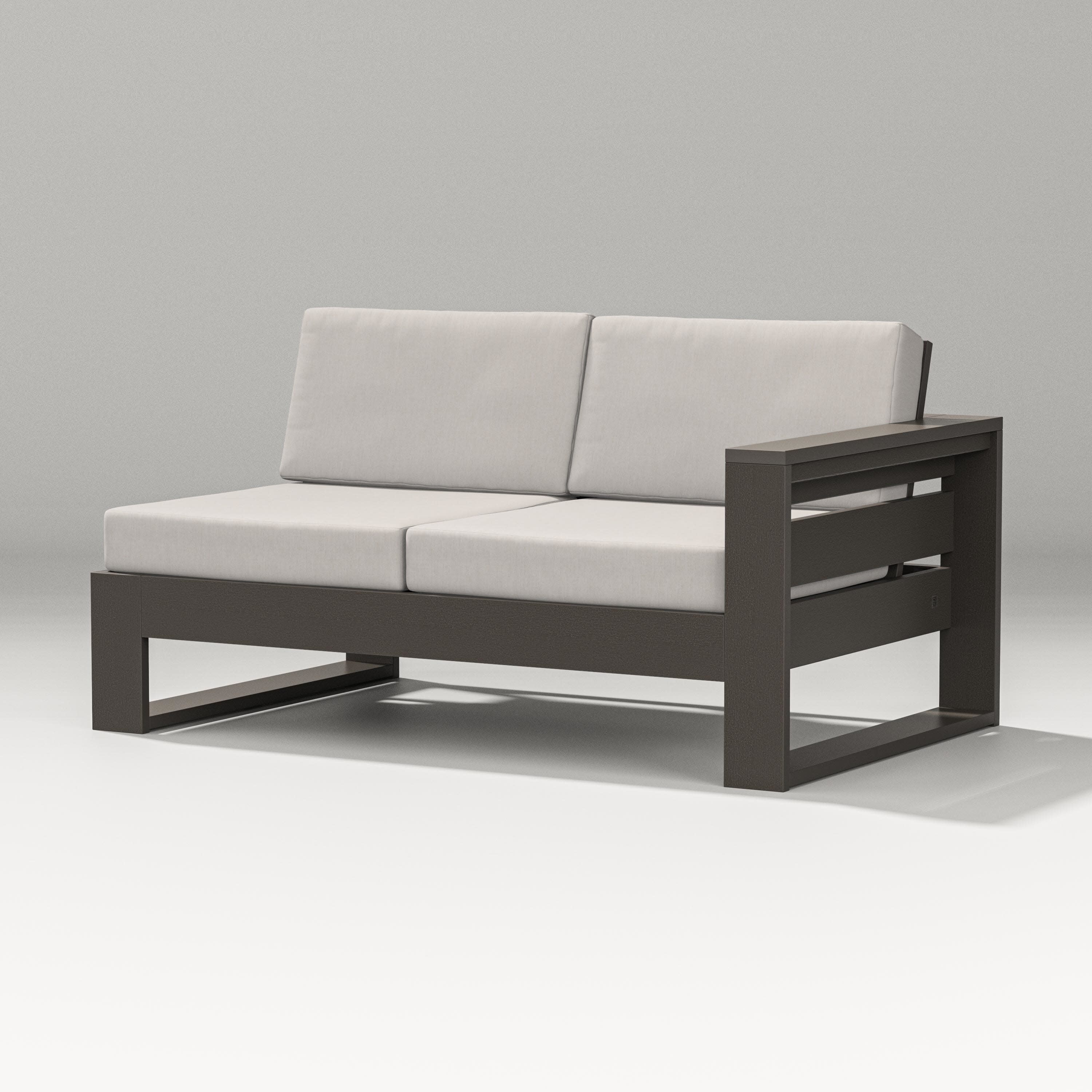 Latitude Modular Right Arm Loveseat in Vintage Coffee / Cast Ash