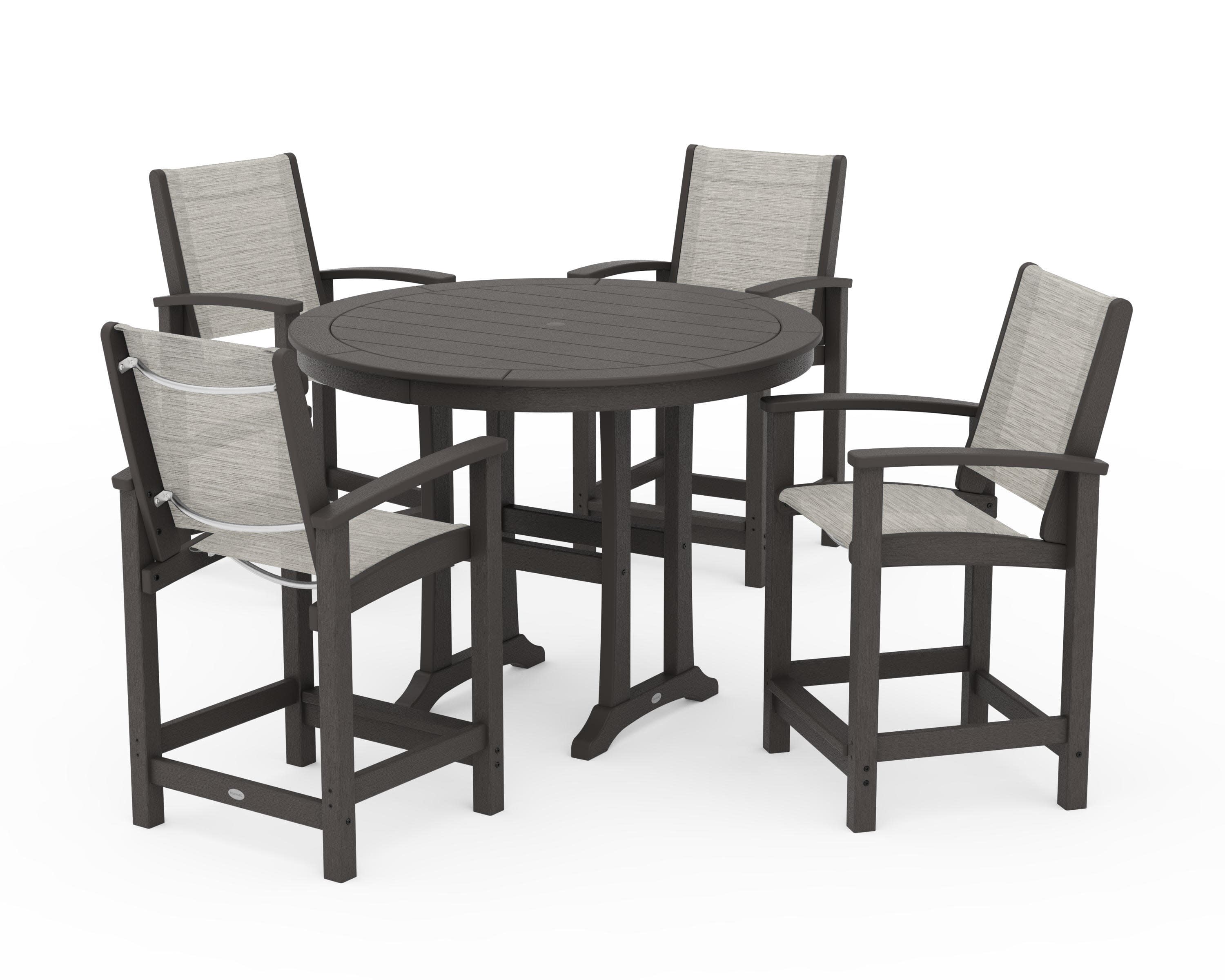 Coastal 5-Piece Counter Set in Vintage Coffee / Birch Sling